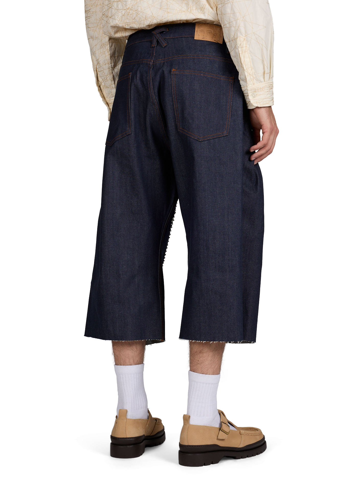 Jean à logo clouté sur le devant en coton KIDSUPER Bleu