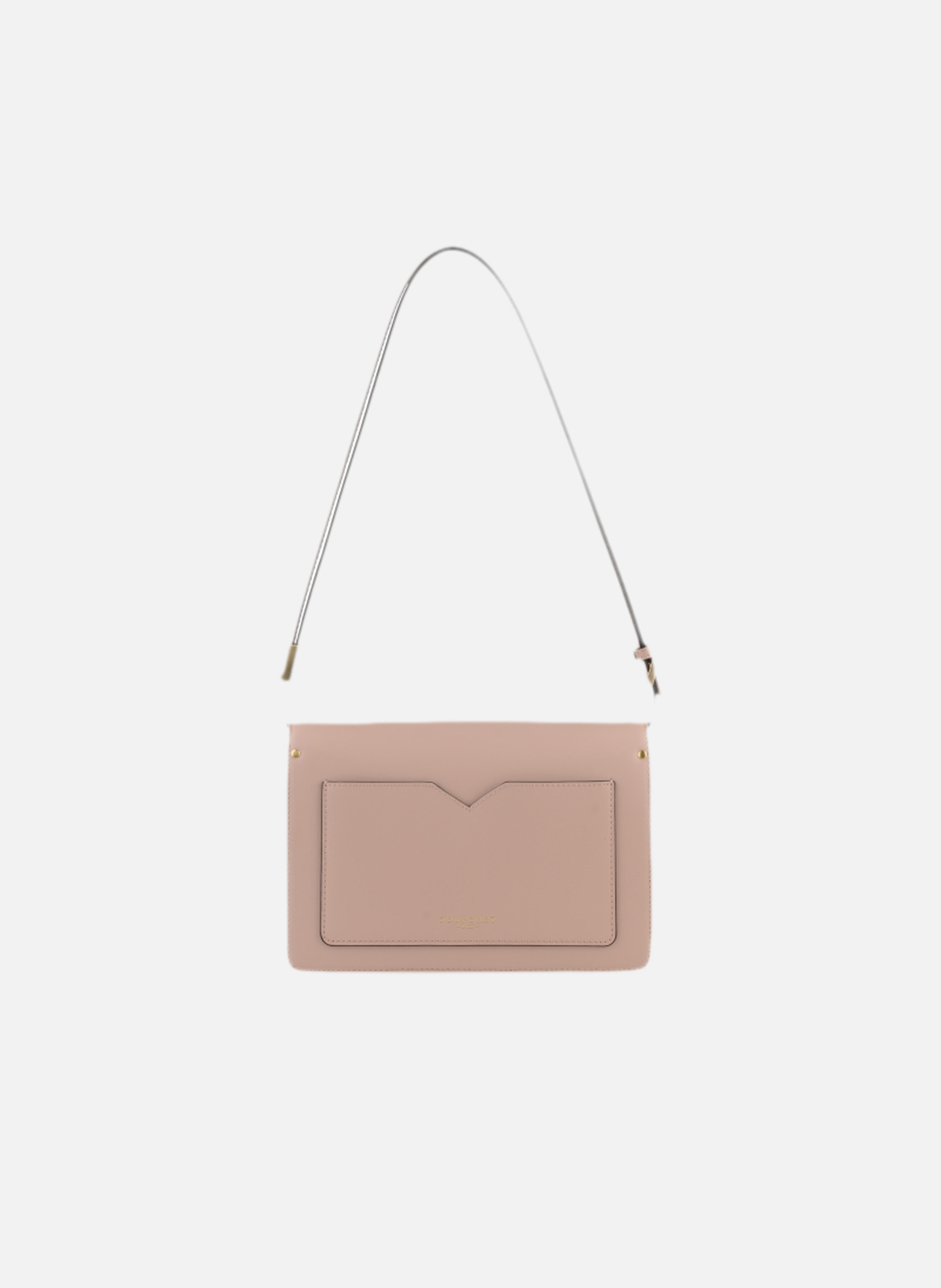 Anjou | sac porté épaule mm en cuir lisse | Rose POURCHET Femme