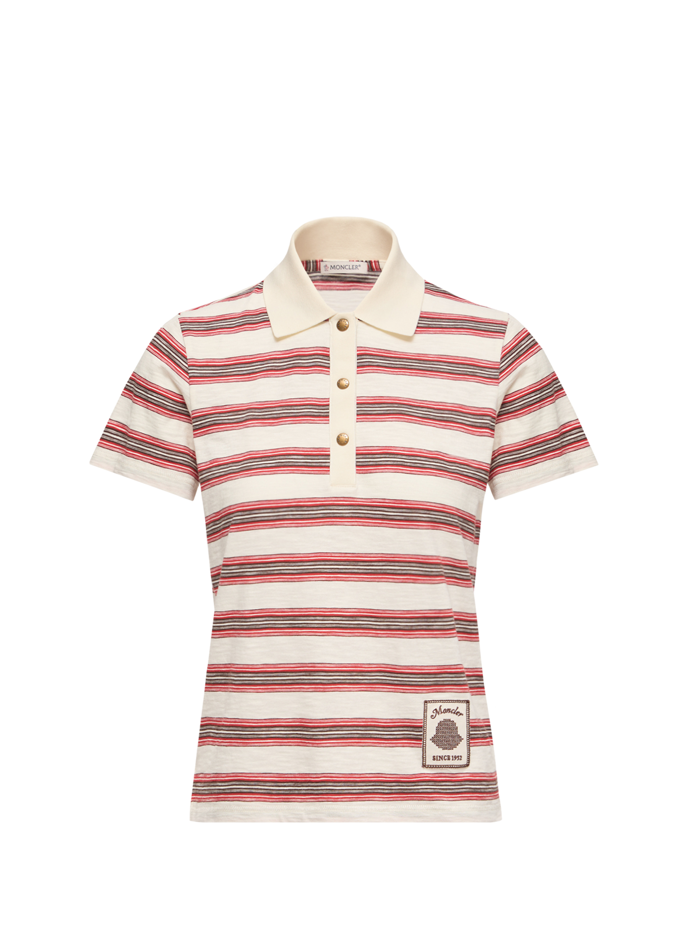 Striped straight cotton polo MONCLER Multicolour