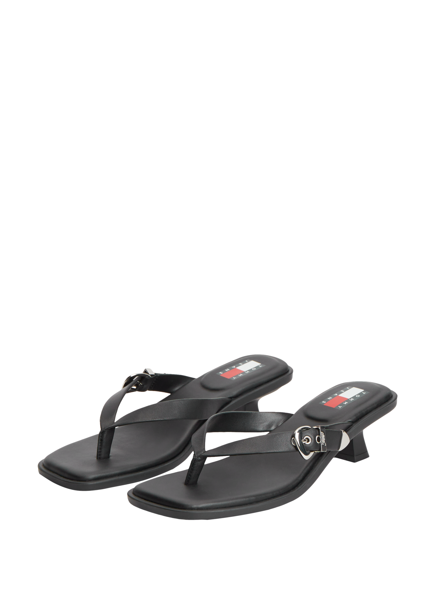 Leather heeled sandals TOMMY HILFIGER Black