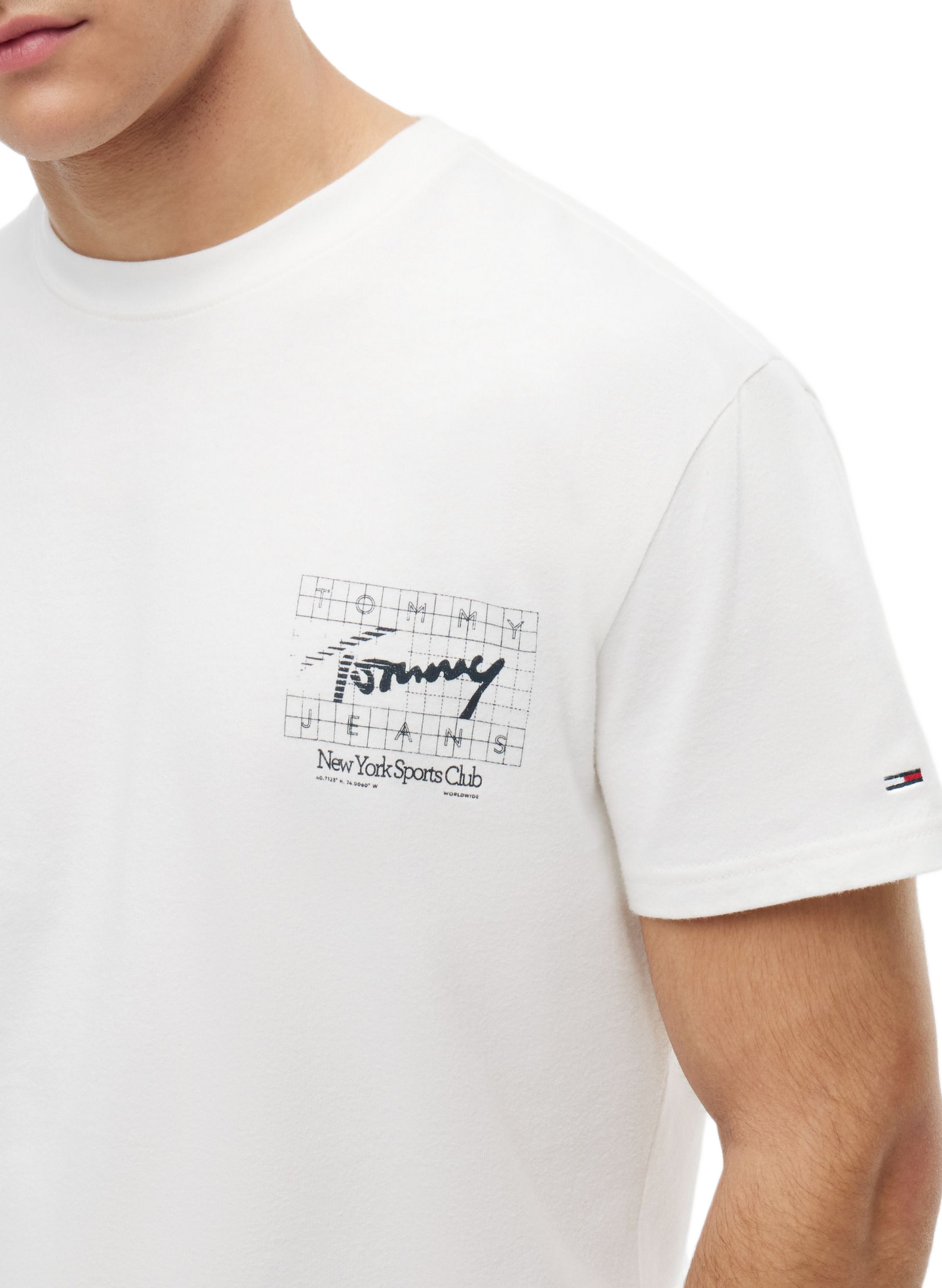Spot-print cotton T-shirt TOMMY HILFIGER White