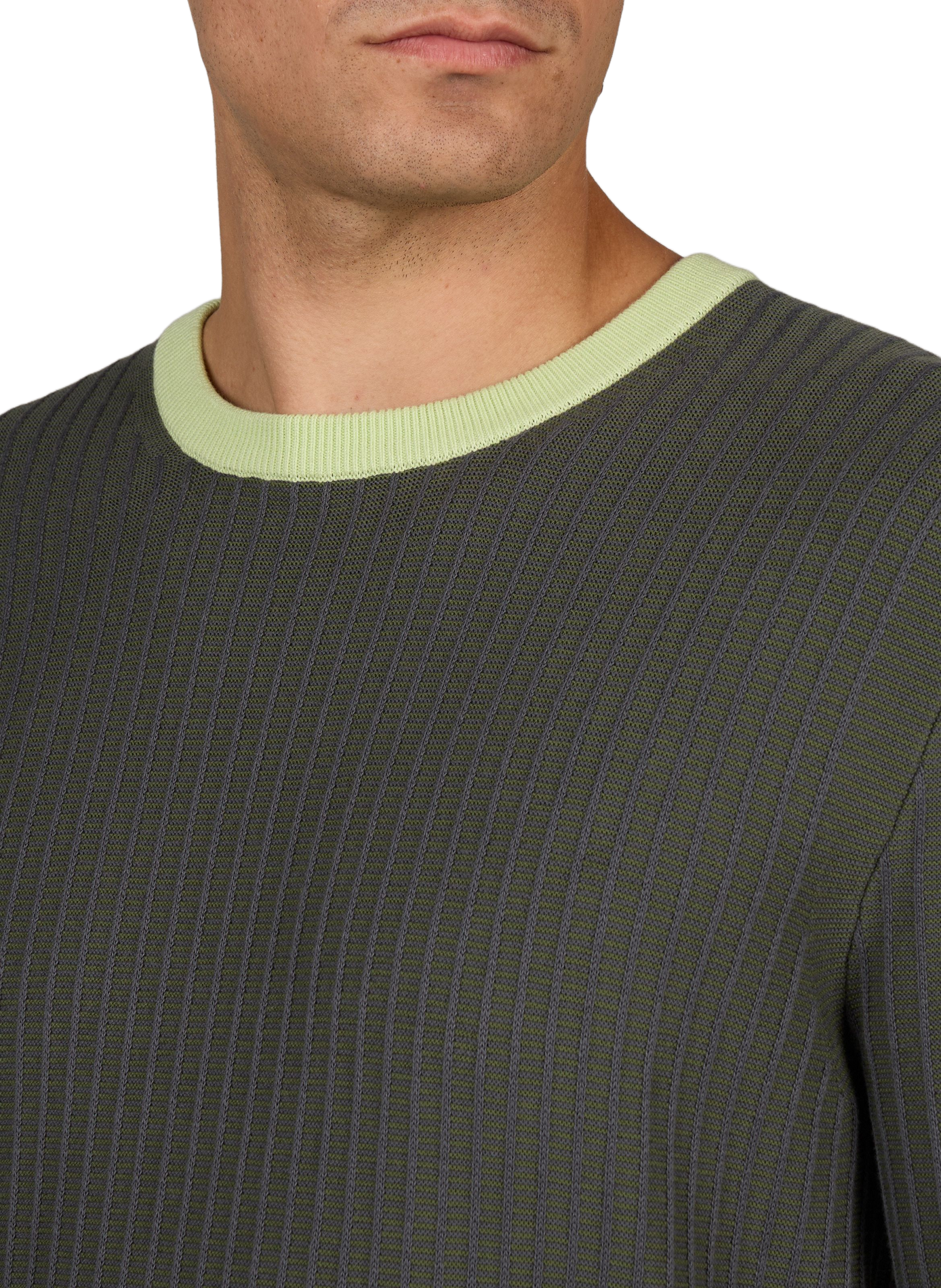 T-shirt côtelé à rayures en coton PAUL SMITH Gris