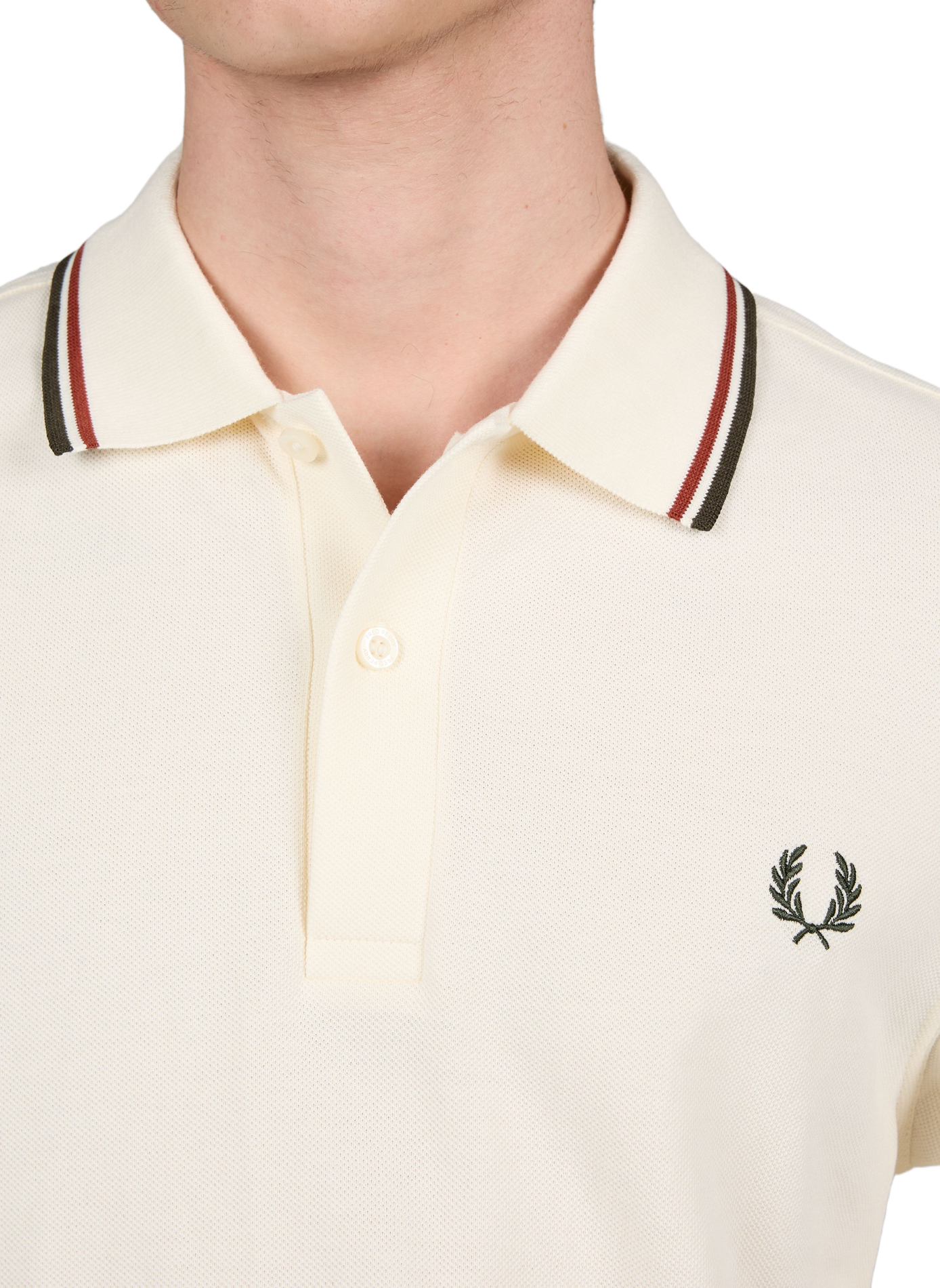 Straight cotton logo polo FRED PERRY Beige