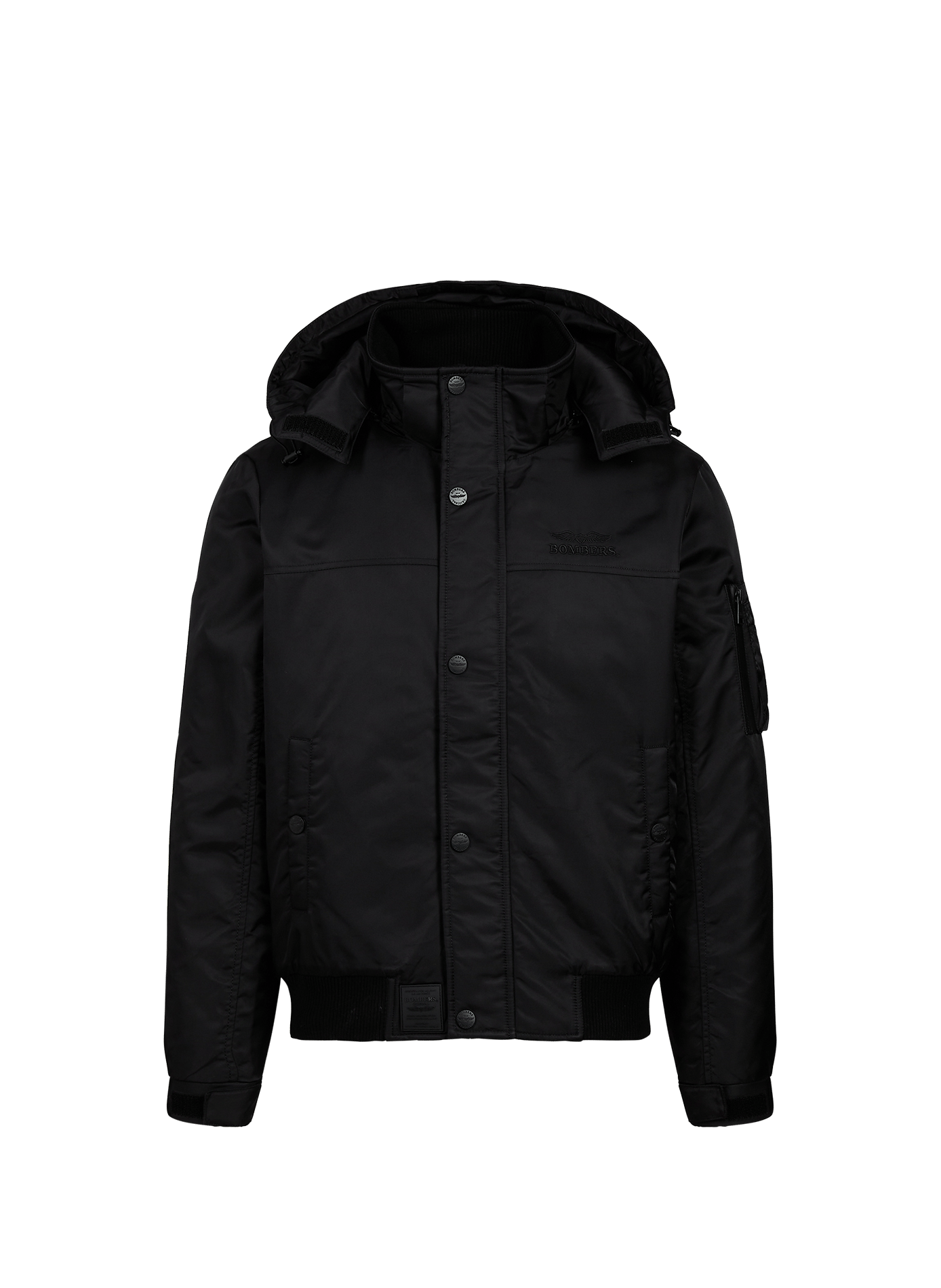 Kapuzenjacke mit Stehkragen BOMBERS ORIGINAL Schwarz