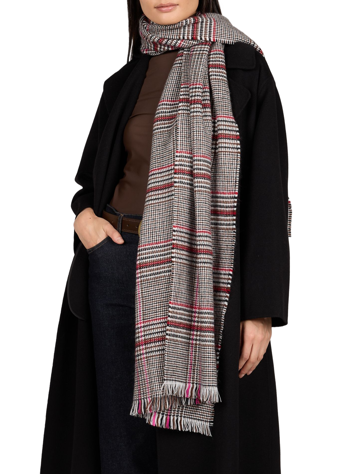 Houndstooth pattern scarf AU PRINTEMPS PARIS Multicolour
