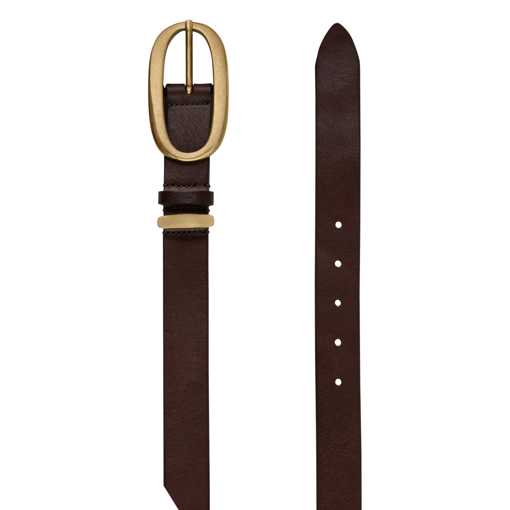 Ceinture à boucle en cuir bastian BA&SH Marron