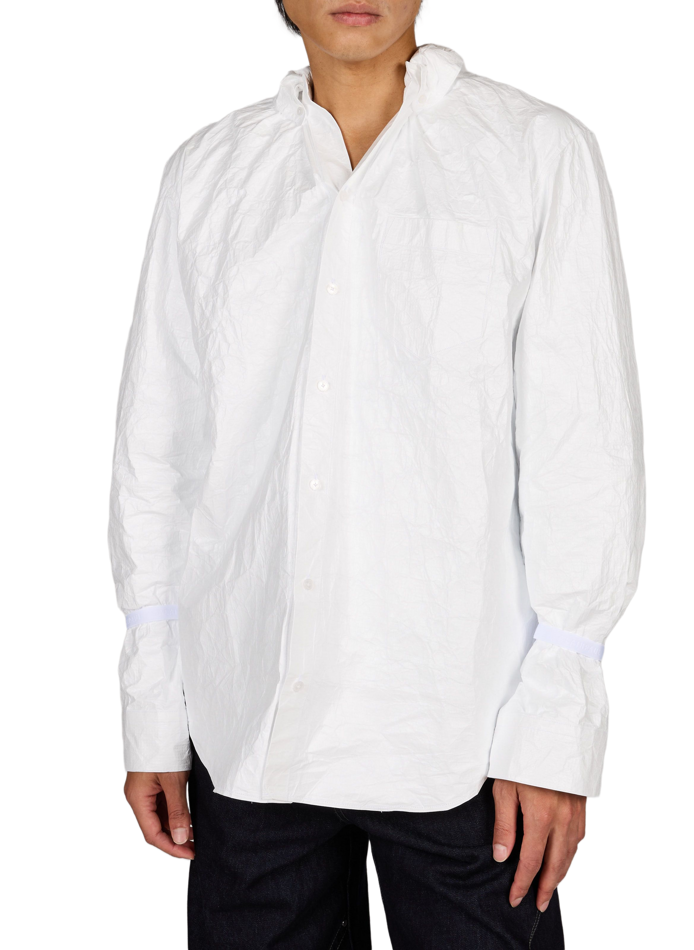 Straight shirt in textured technical fabric ALAINPAUL White