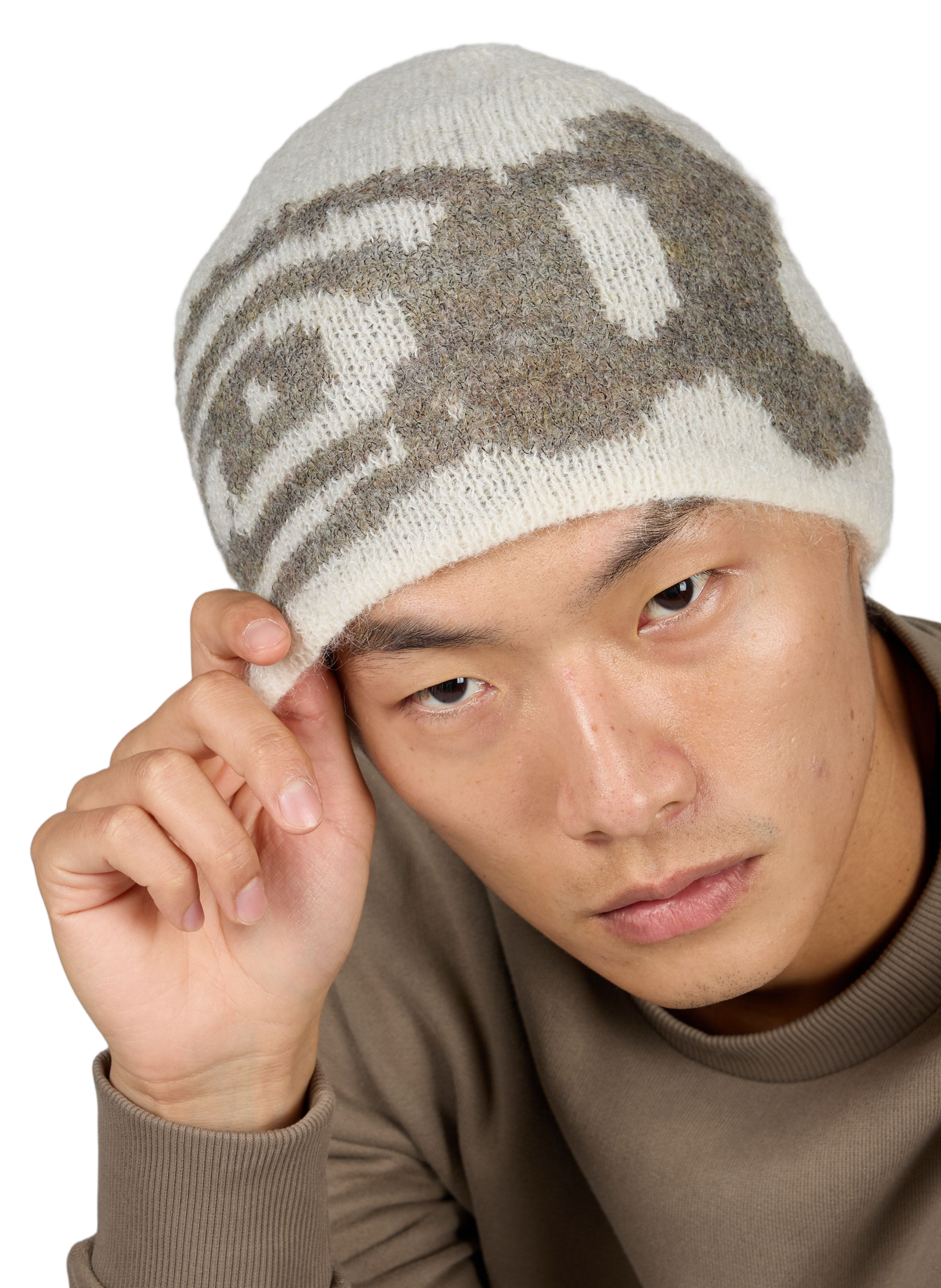 Mohair and Wool-Blend Beanie ROA White