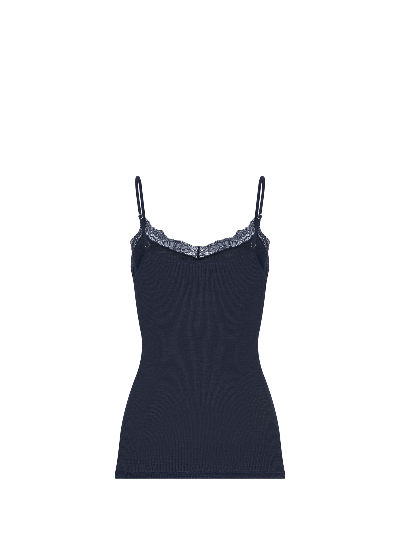 Wool and silk lace V-neck camisole HANRO Blue