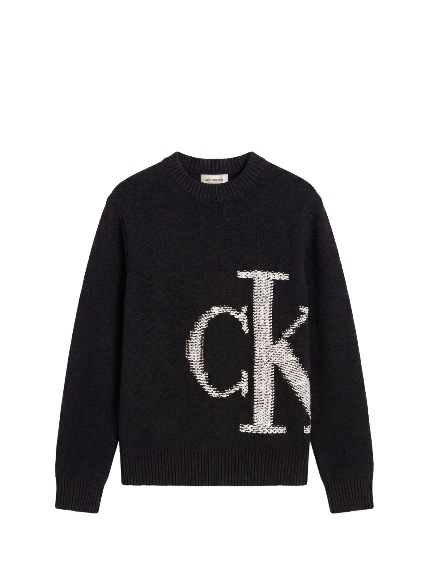 Organic cotton round-neck jumper CALVIN KLEIN Black