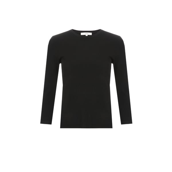 Tibi Gisele Ribbed Knit Jumper In Black
