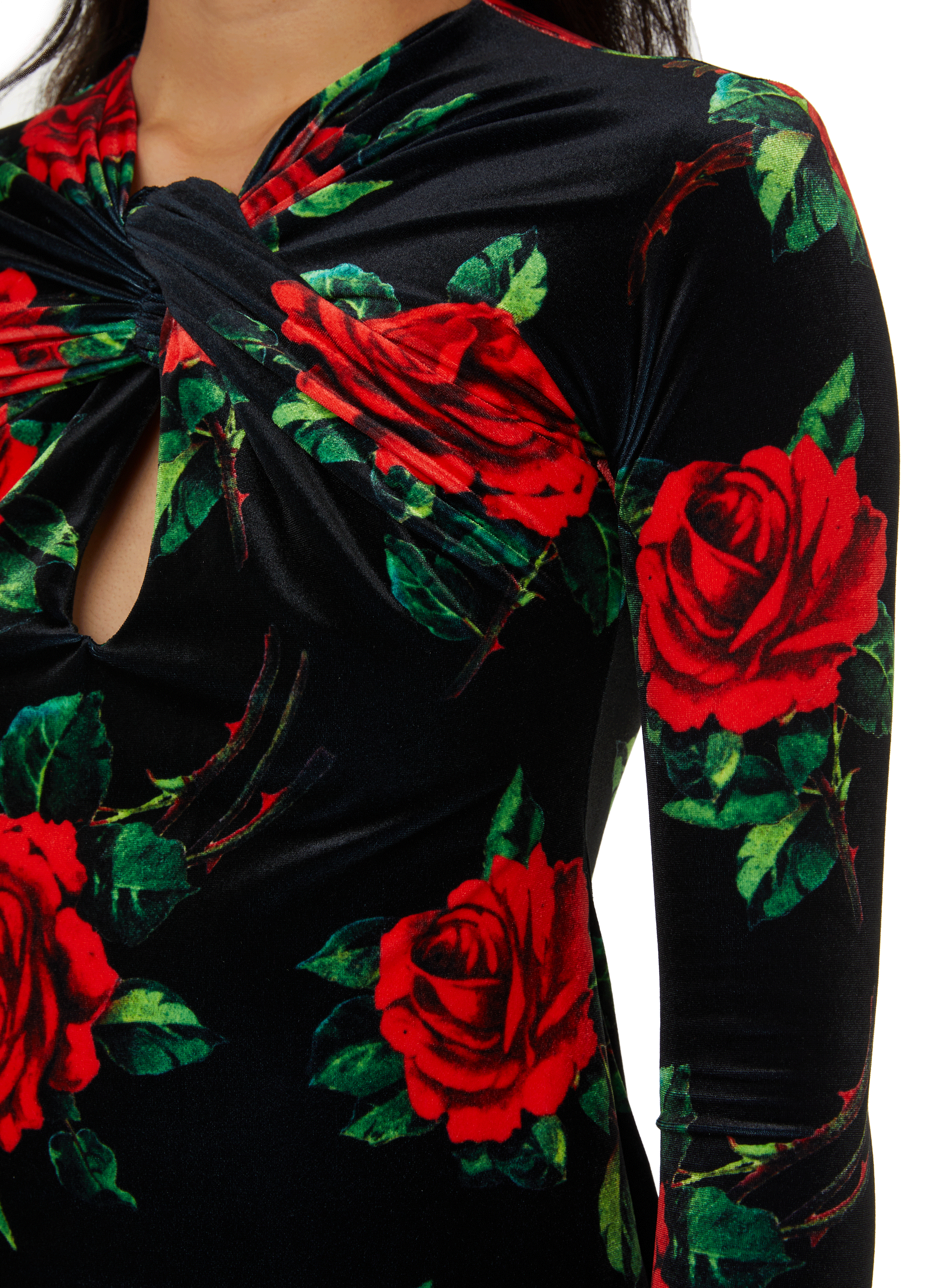 Robe à imprimé en velours Multicolore