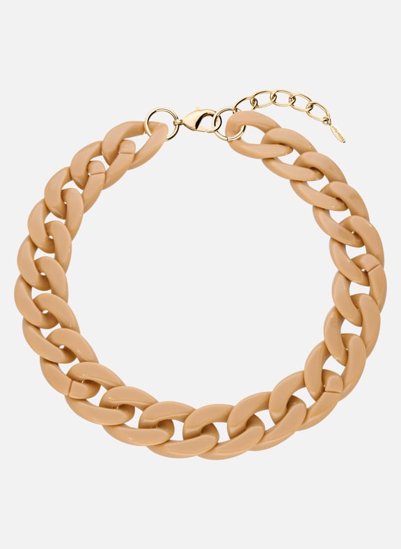 Collier grosse maille léger en aluminium jazzy Marron by HIPANEMA HIPANEMA Collier grosse maille léger en aluminium jazzy Marron