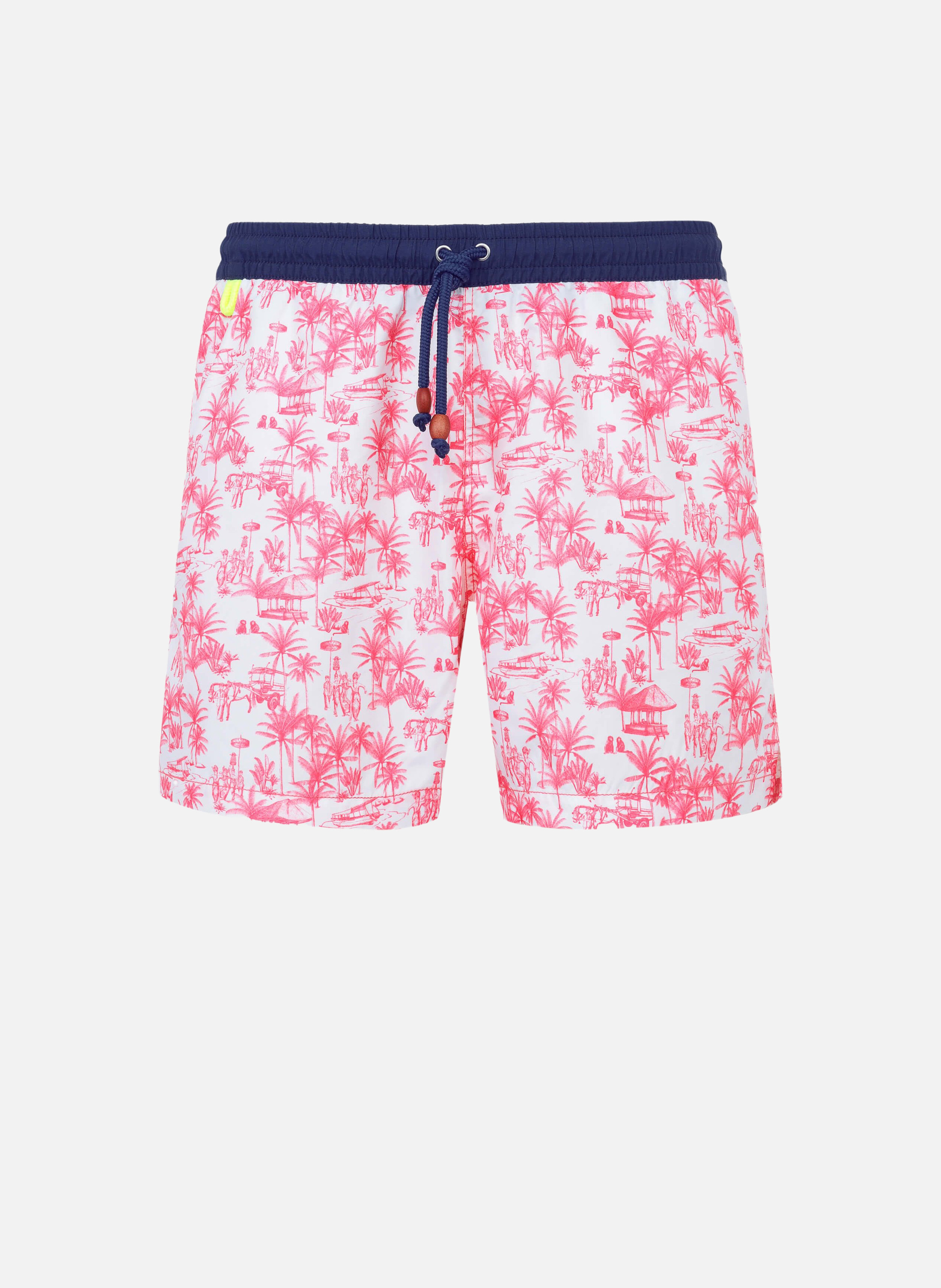 Short de bain   toile balinaise GILI'S Rose