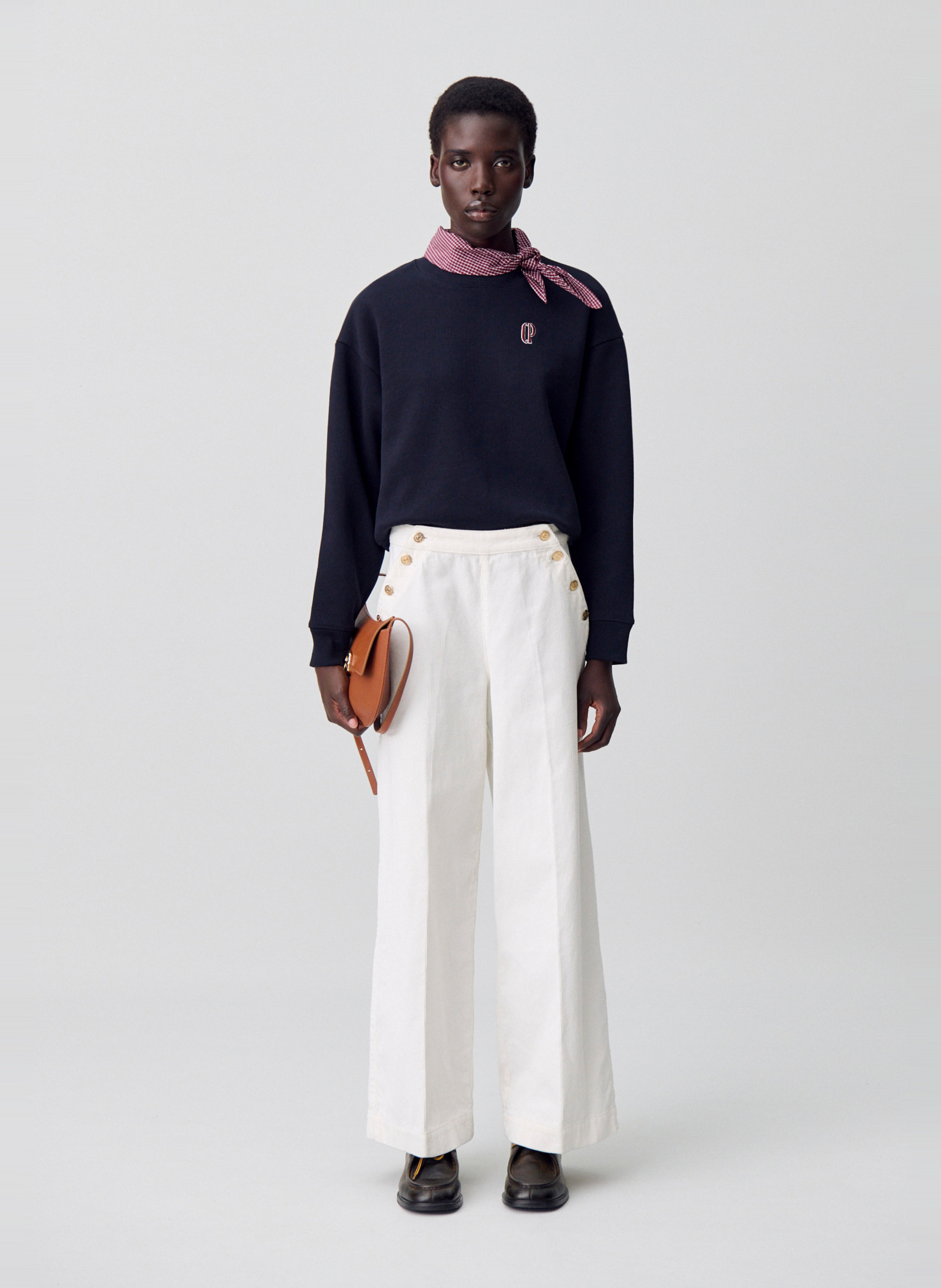 Pantalon à pont en coton côtelé jeanpascal CLAUDIE PIERLOT Beige