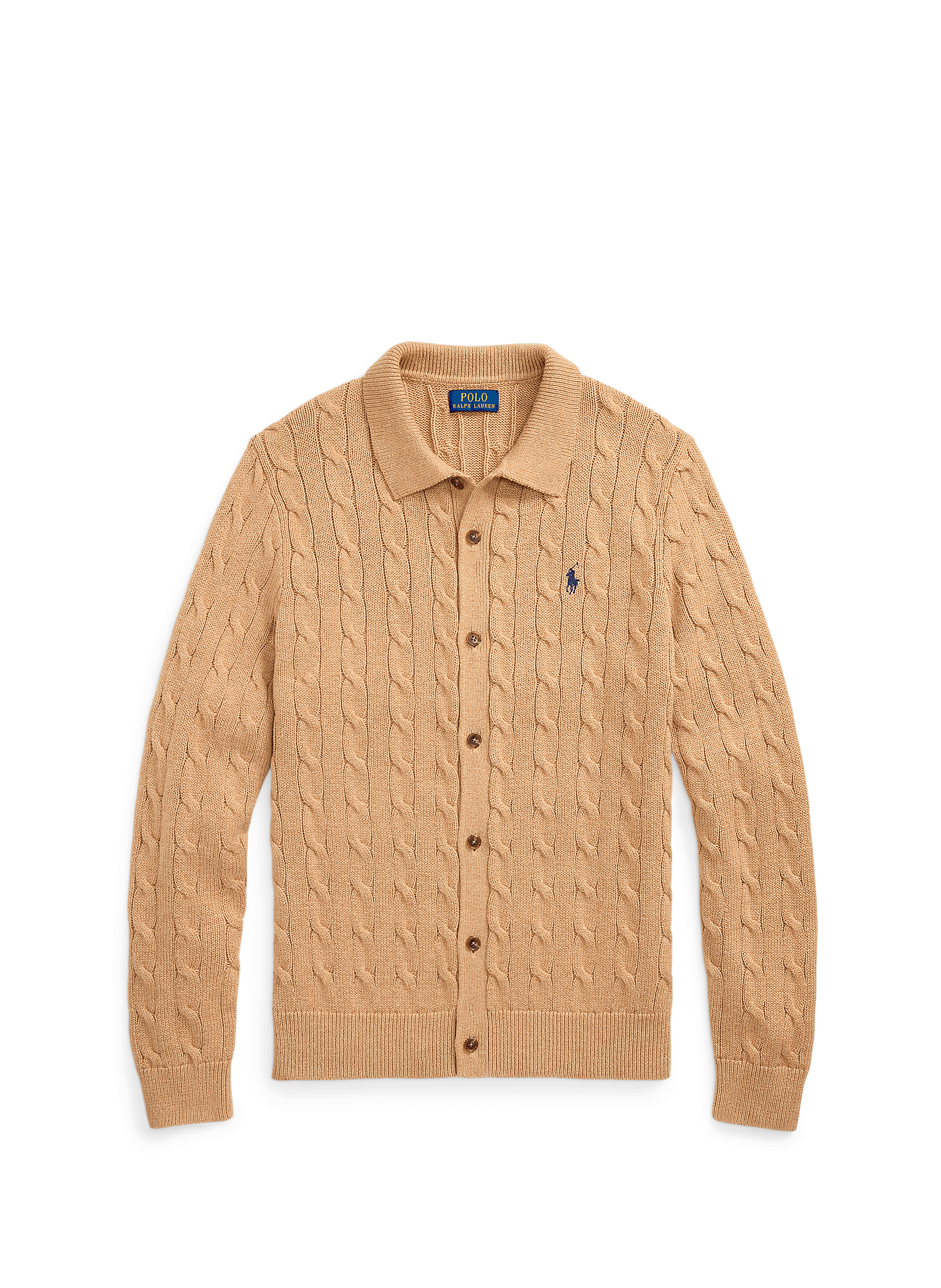 Gilet col classique en coton POLO RALPH LAUREN Beige