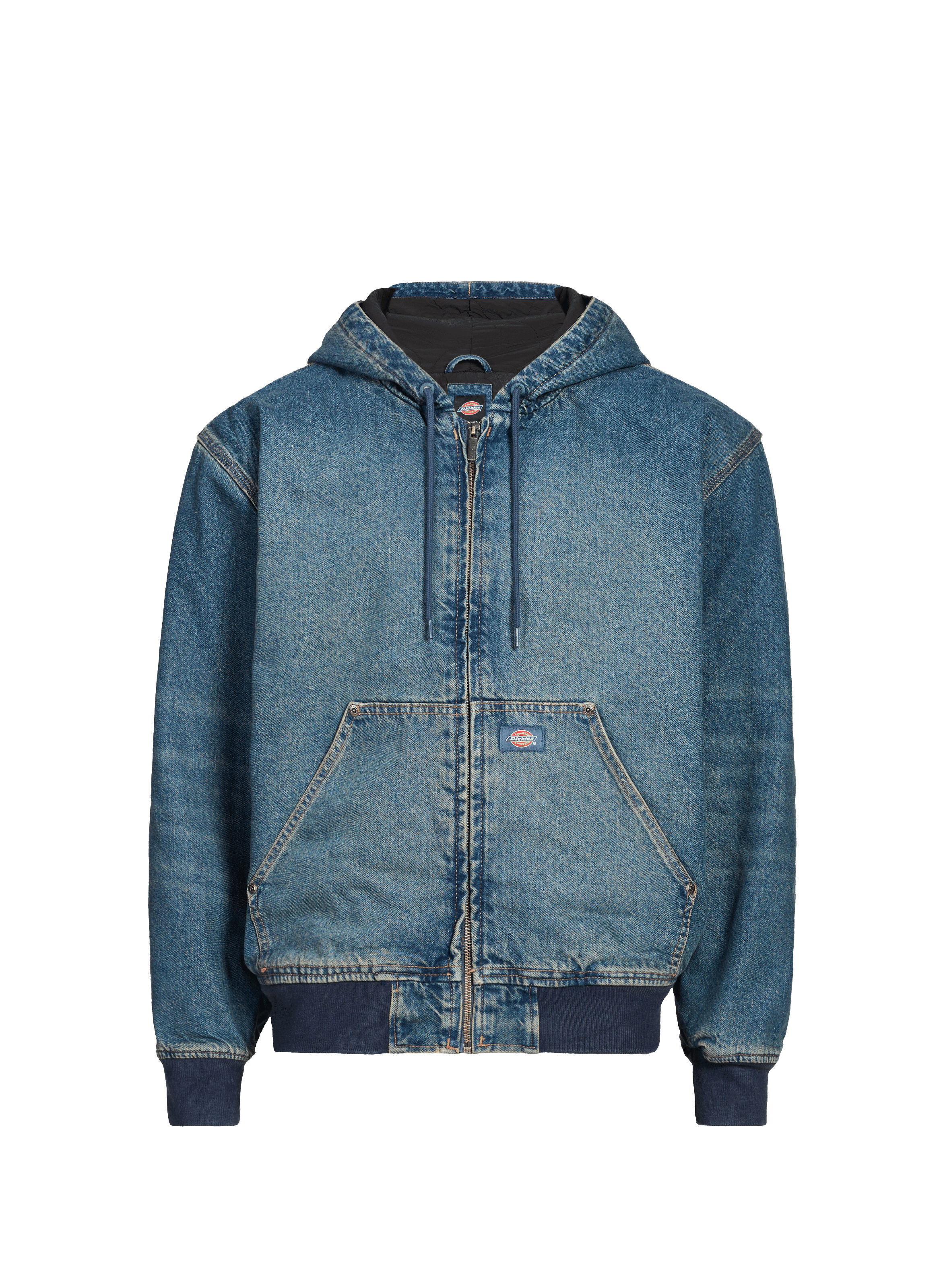DICKIES Hooded Cotton Cardigan Blue