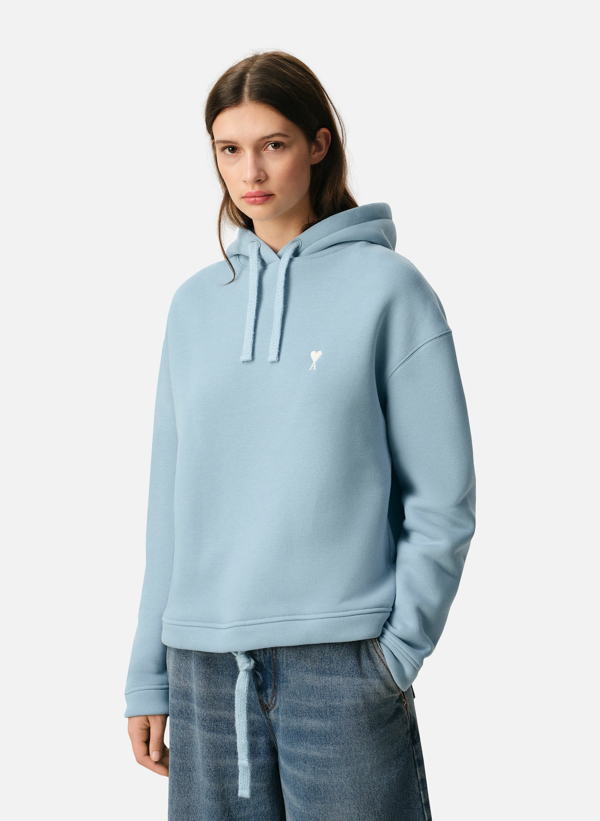 Hoodie ami de coeur en coton unisexe AMI PARIS Bleu