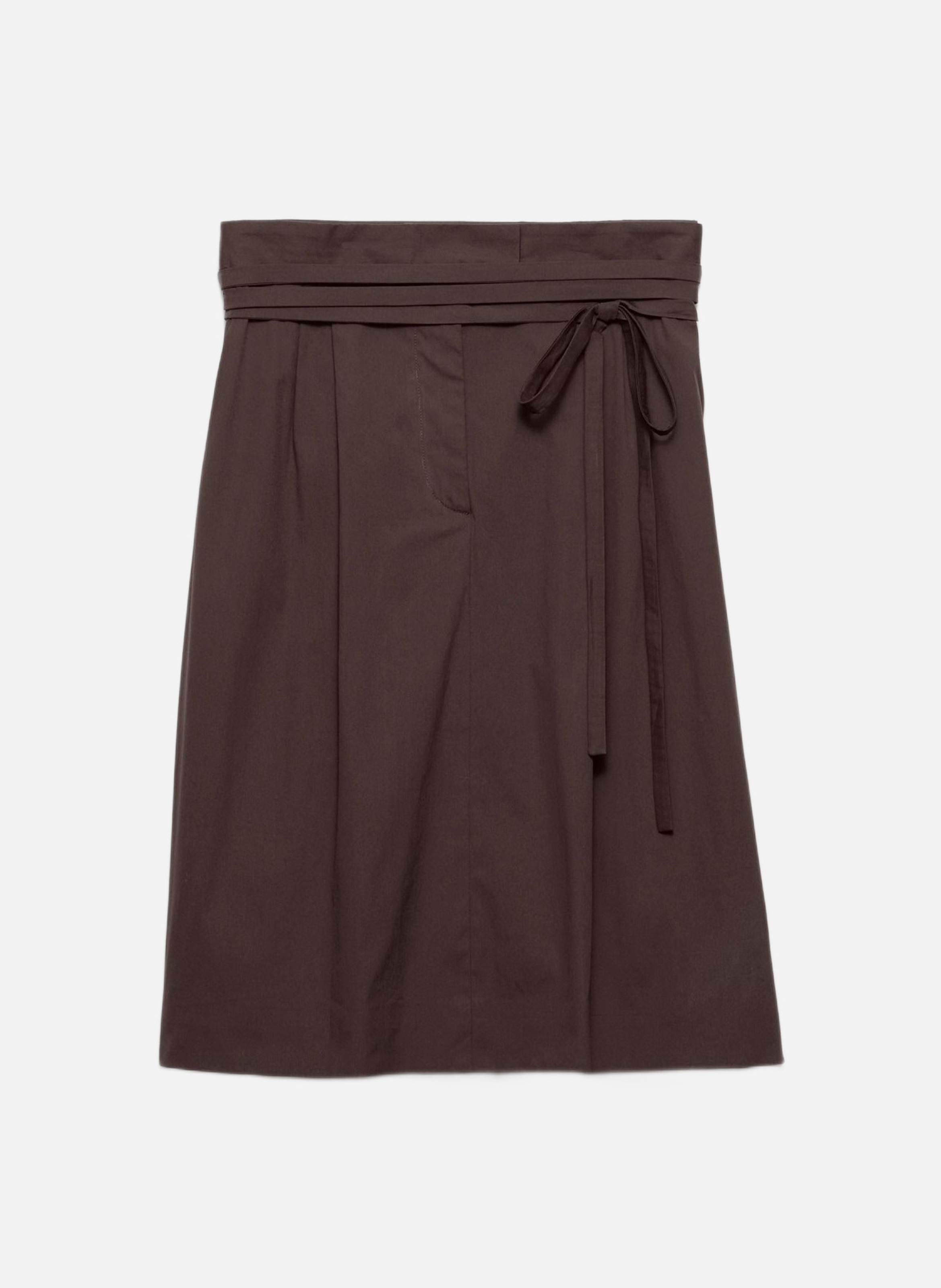 Jupe portefeuille en popeline PRADA Marron