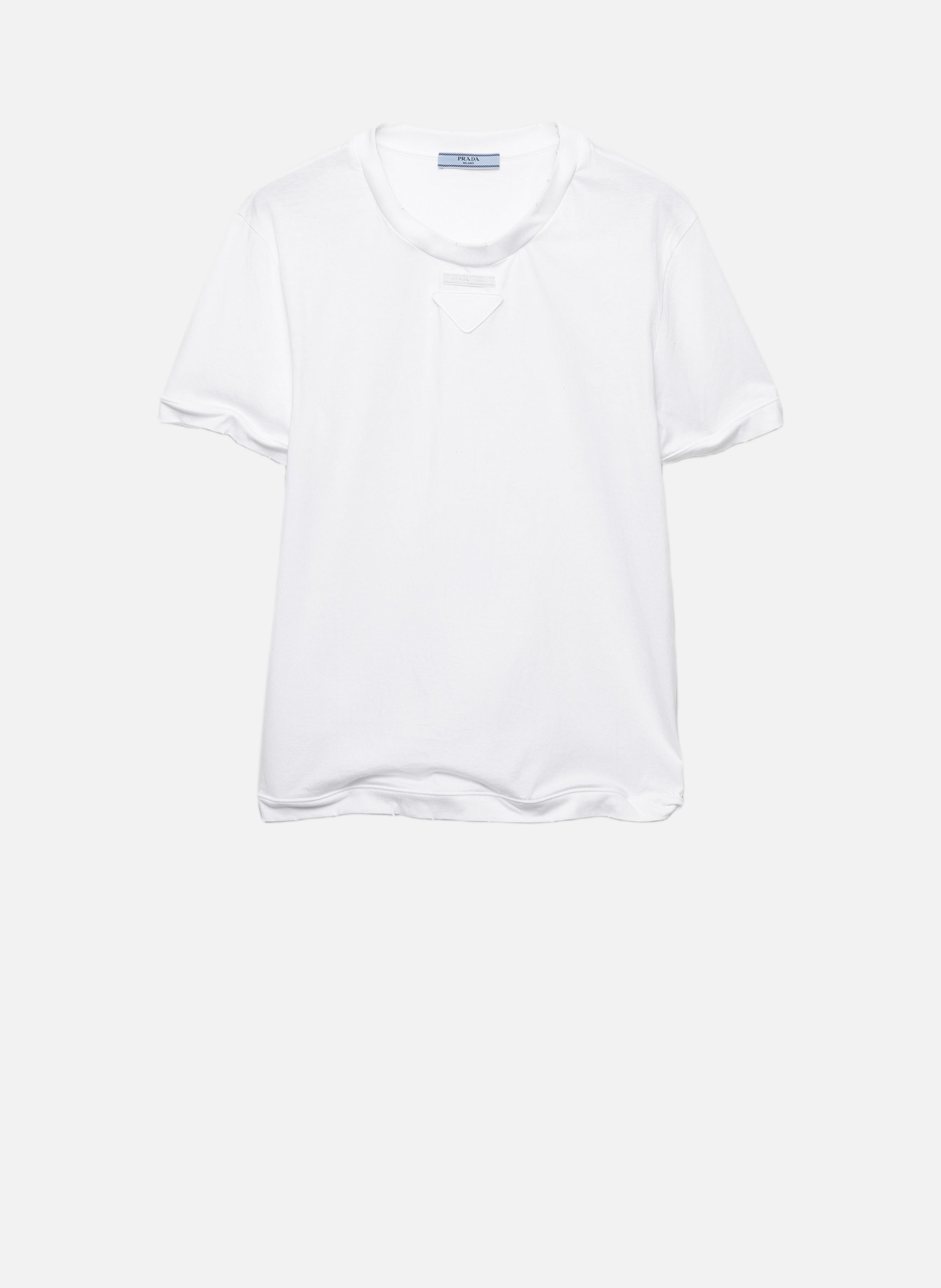 T-shirt en jersey de coton PRADA Blanc