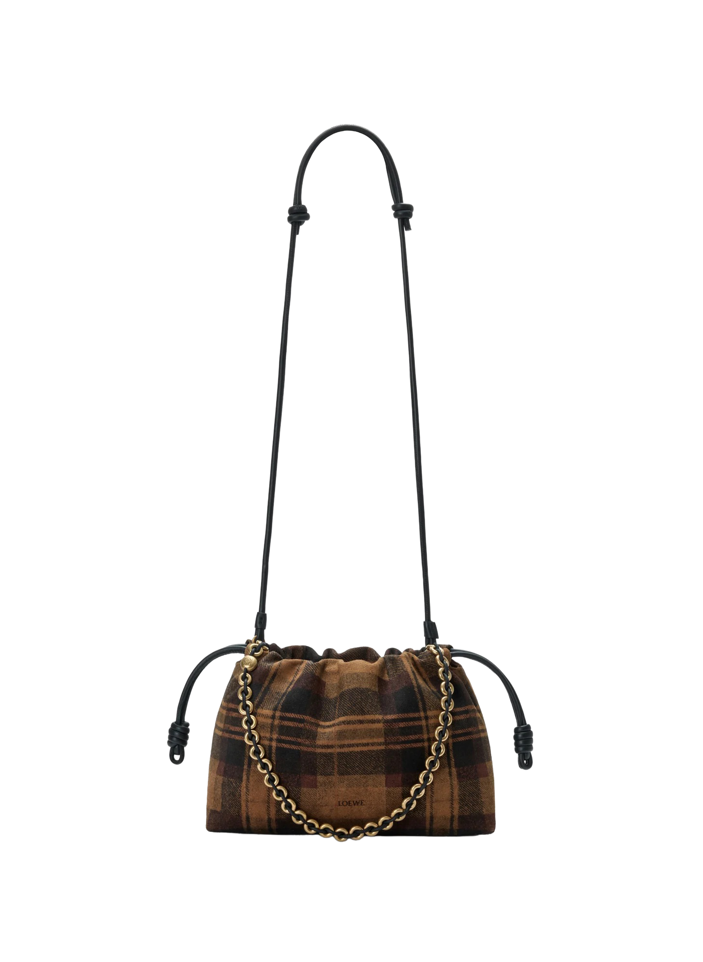 Flamenco purse medium tartan in suede leather LOEWE Multicolour