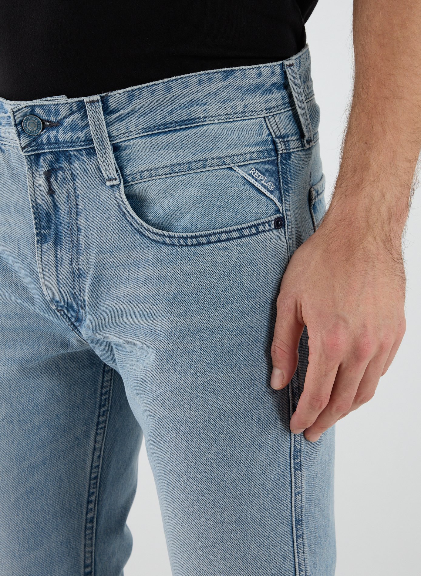 Jeans slim en coton REPLAY Bleu