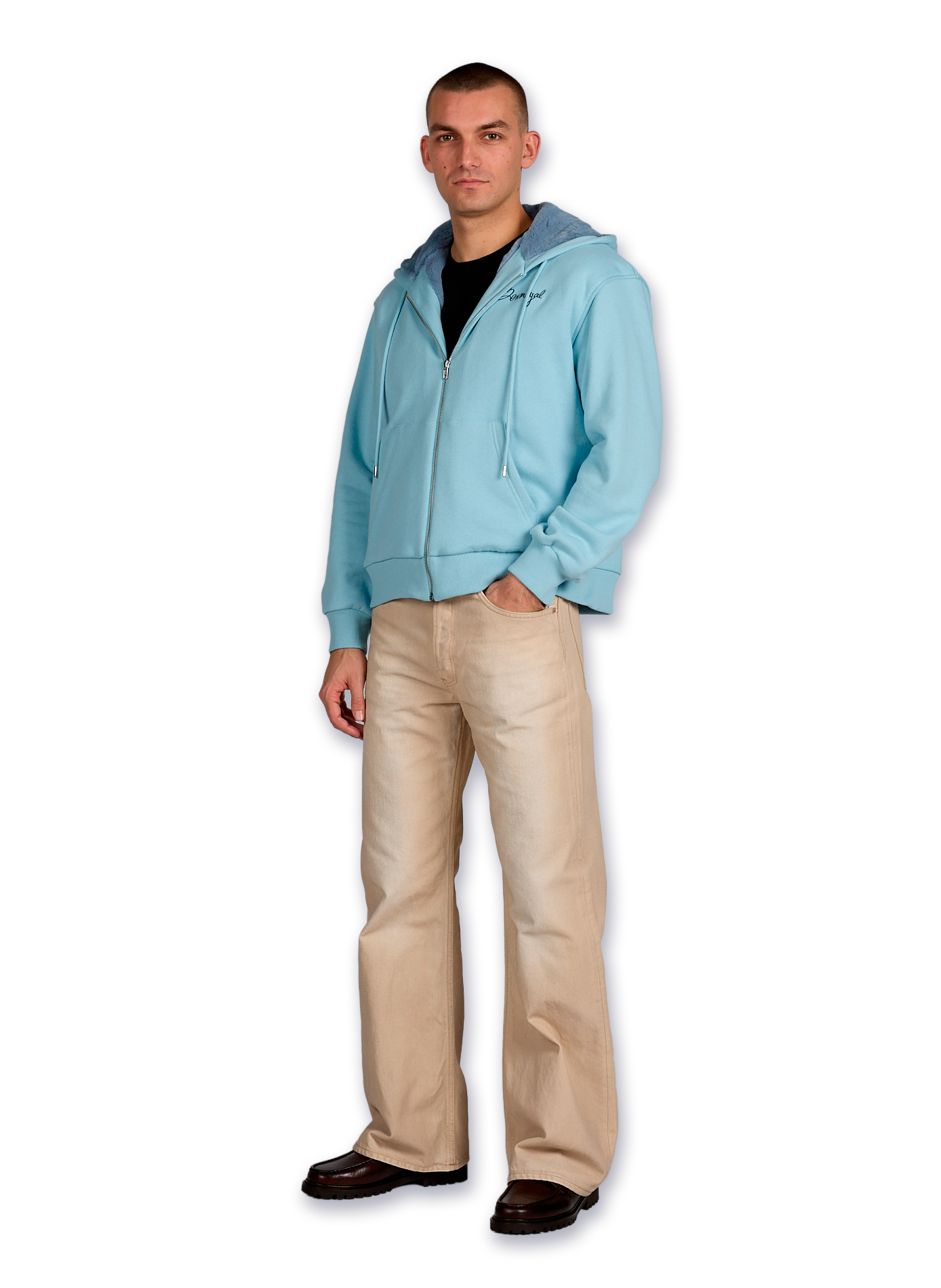 Sweat à capuche en coton BENJAMIN BENMOYAL Bleu