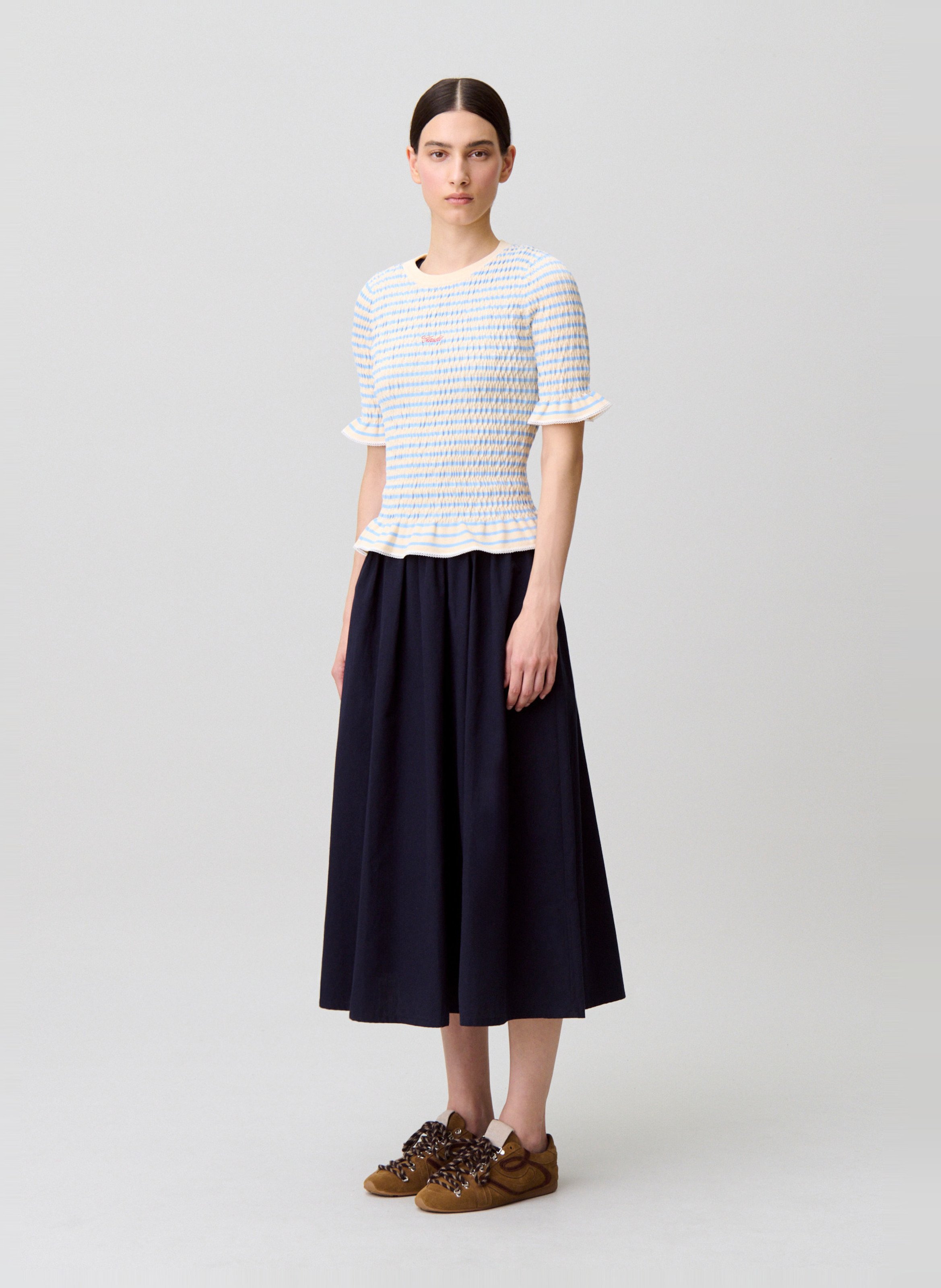 Top ajusté col rond en maille CLAUDIE PIERLOT Multicolore