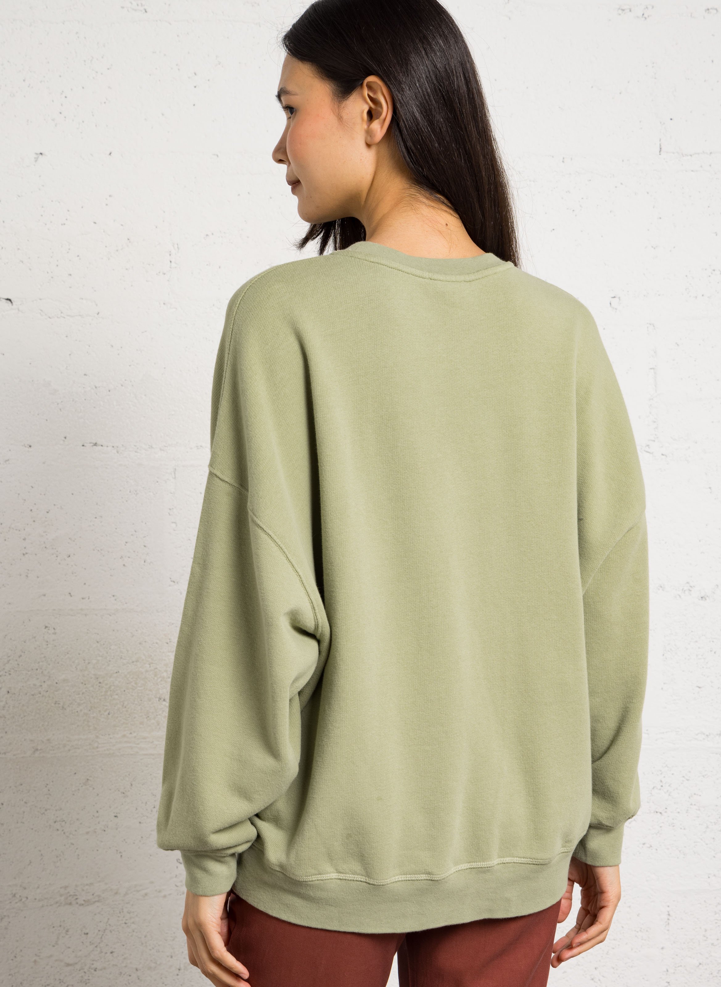 Sweat oversize col rond en coton mélangé atubay AMERICAN VINTAGE Vert