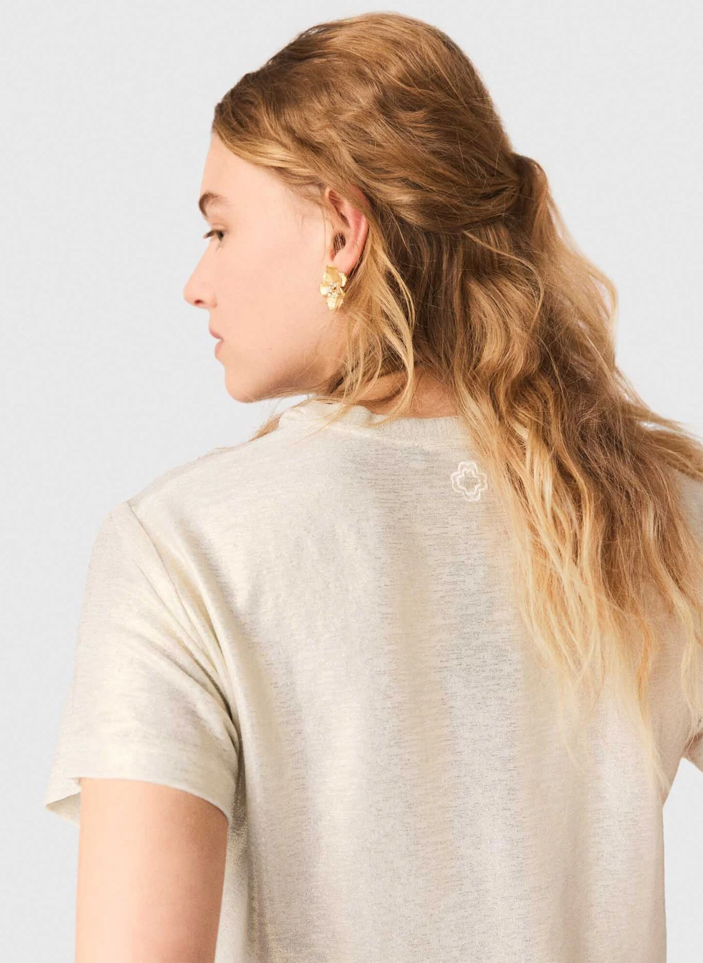 T-shirt droit col rond MAJE Doré