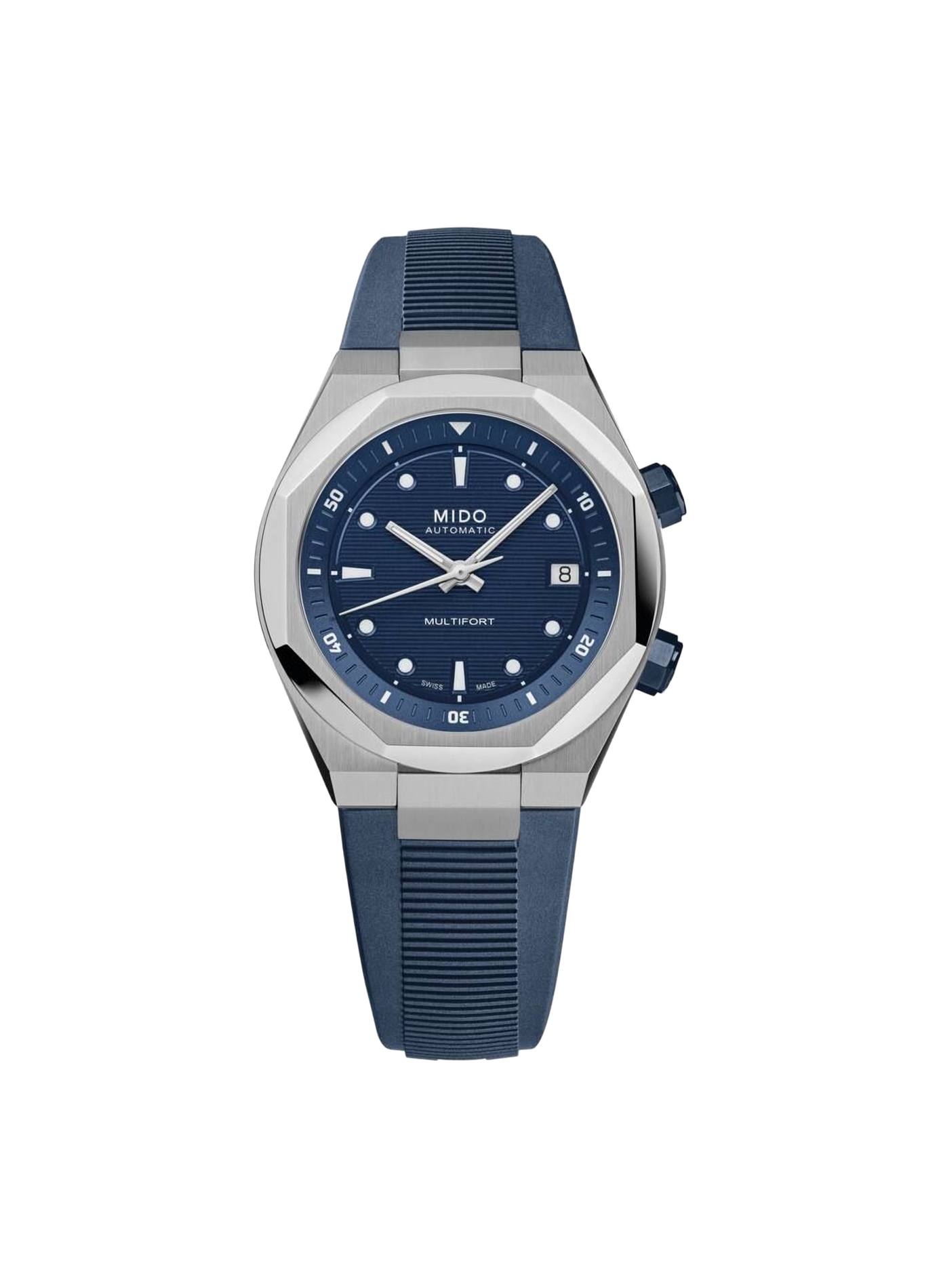 Montre Multifort 8 Two Crowns en acier inoxydable MIDO Bleu