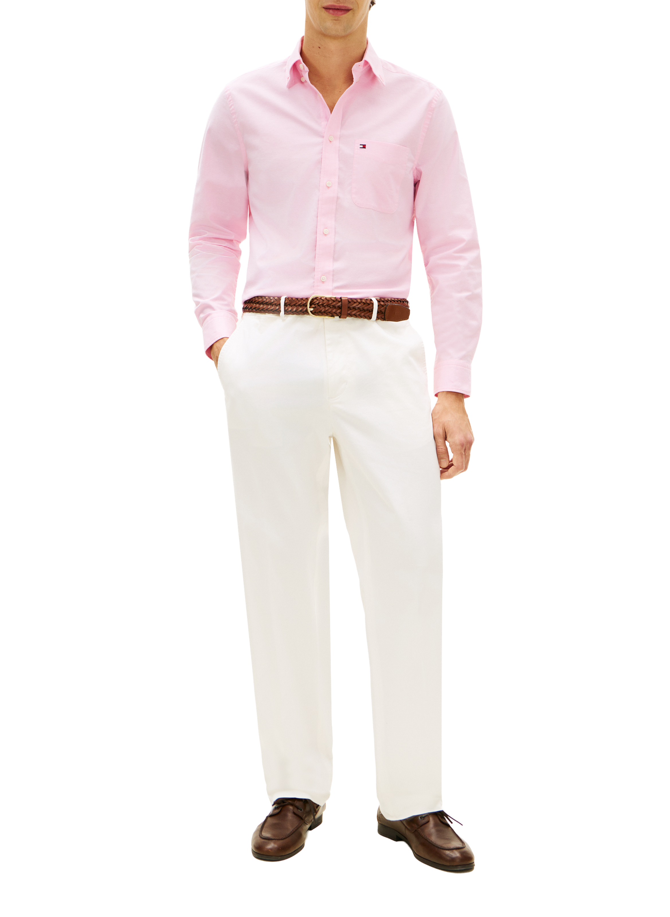 Leichte Slim-Fit Baumwollmischhemd TOMMY HILFIGER Rosa