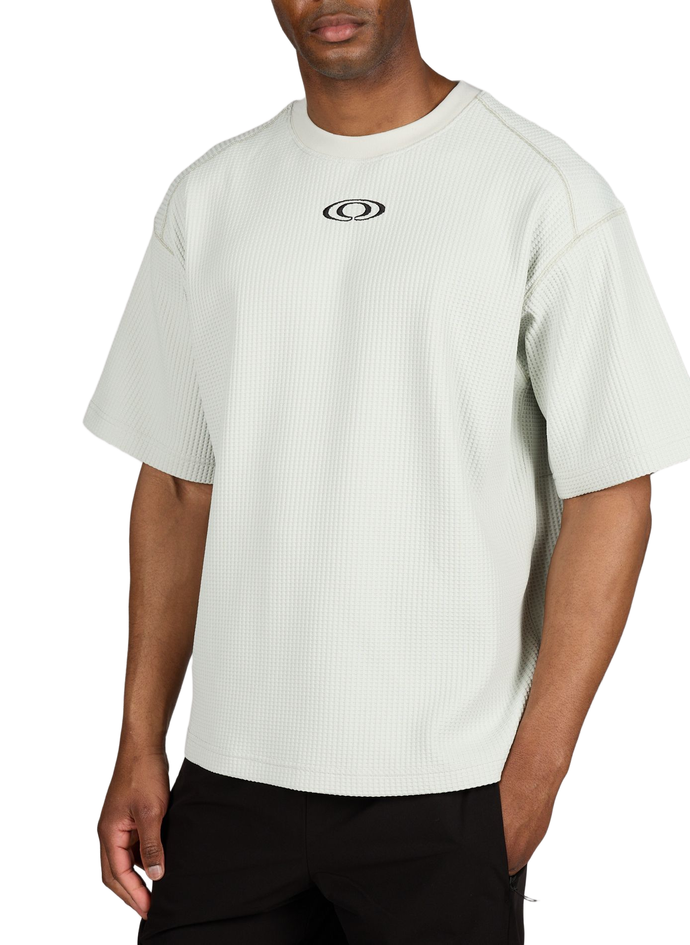 Oversized waffled knit T-shirt RAINS Green