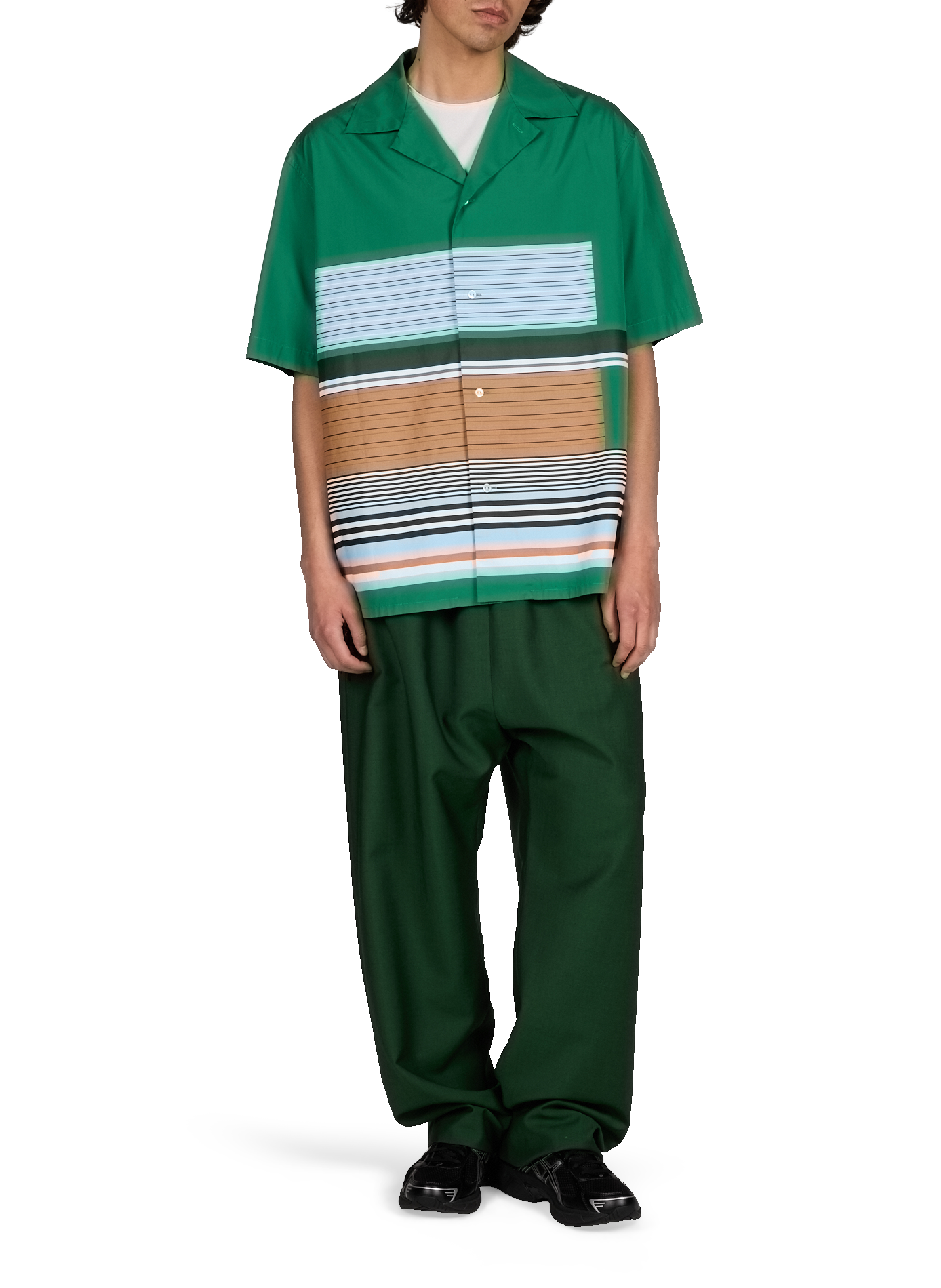 Pantalon Naoki taille doublée en laine LACOSTE Vert