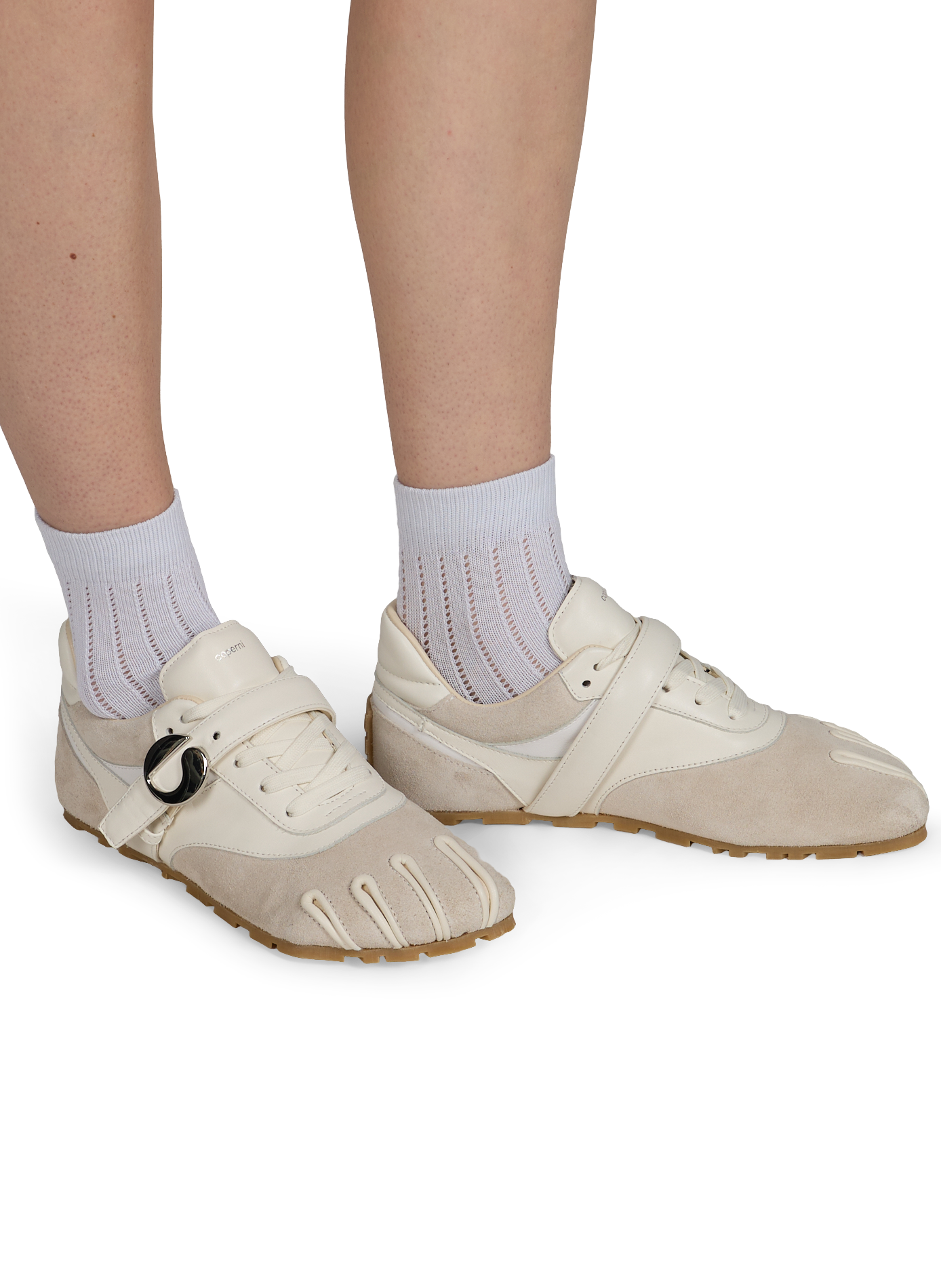 Baskets basses 5T en cuir daim COPERNI Blanc