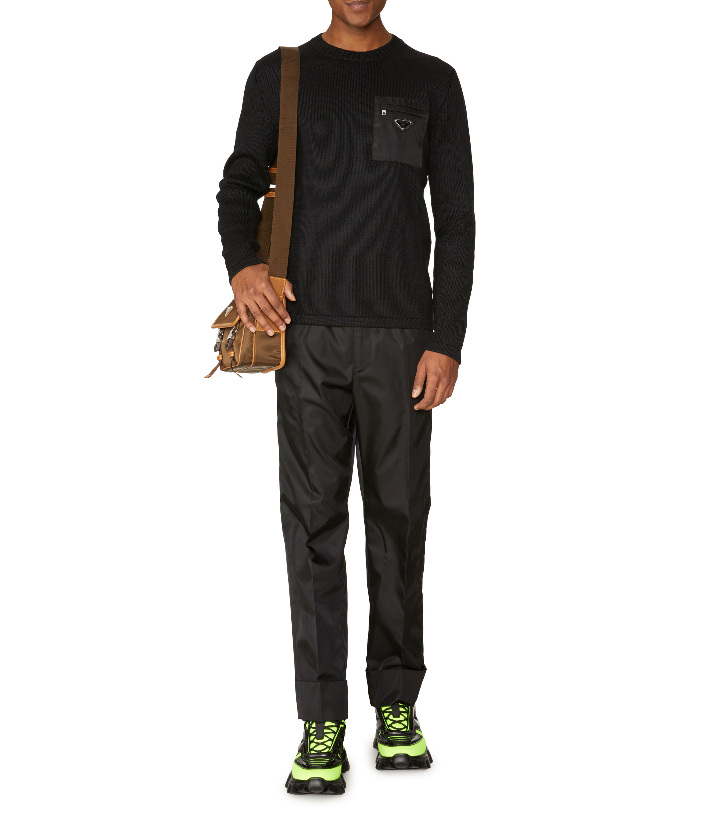 Sweatshirt in virgin wool PRADA Black