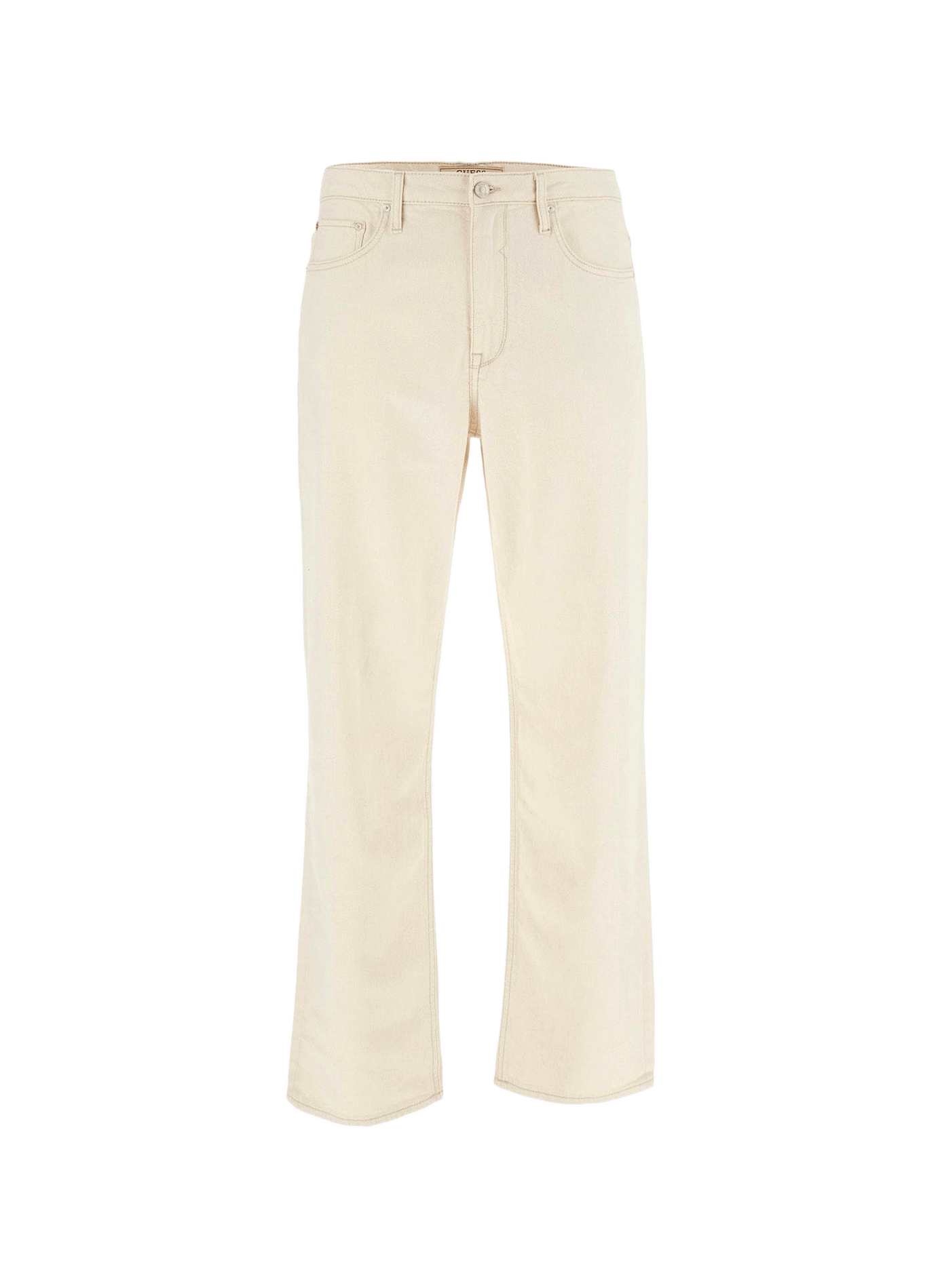Jean Owen relaxed à taille mi-haute en coton GUESS Beige