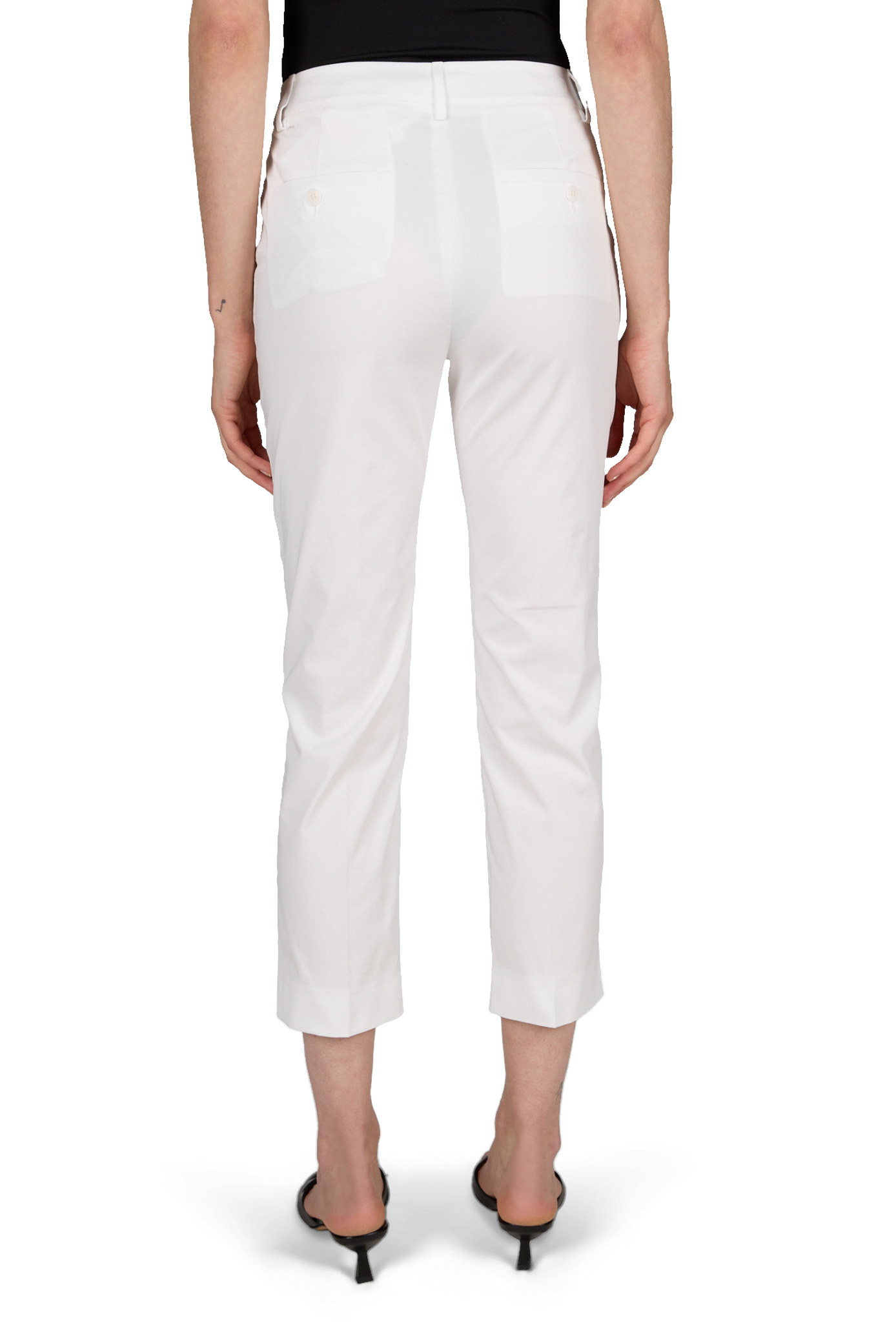 Pantaon slim en coton mélangé MAX MARA WEEK END Blanc