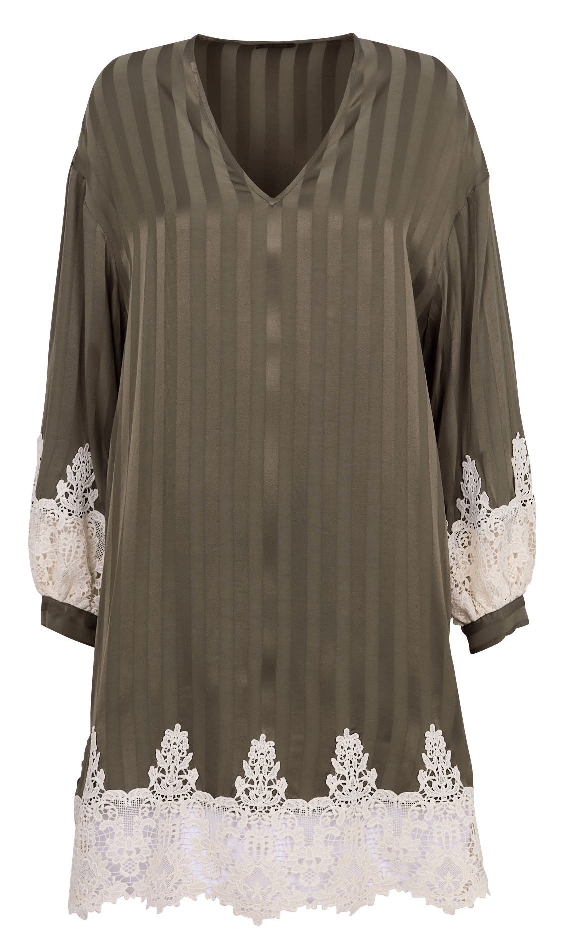 Robe courte ample col v IKKS Kaki