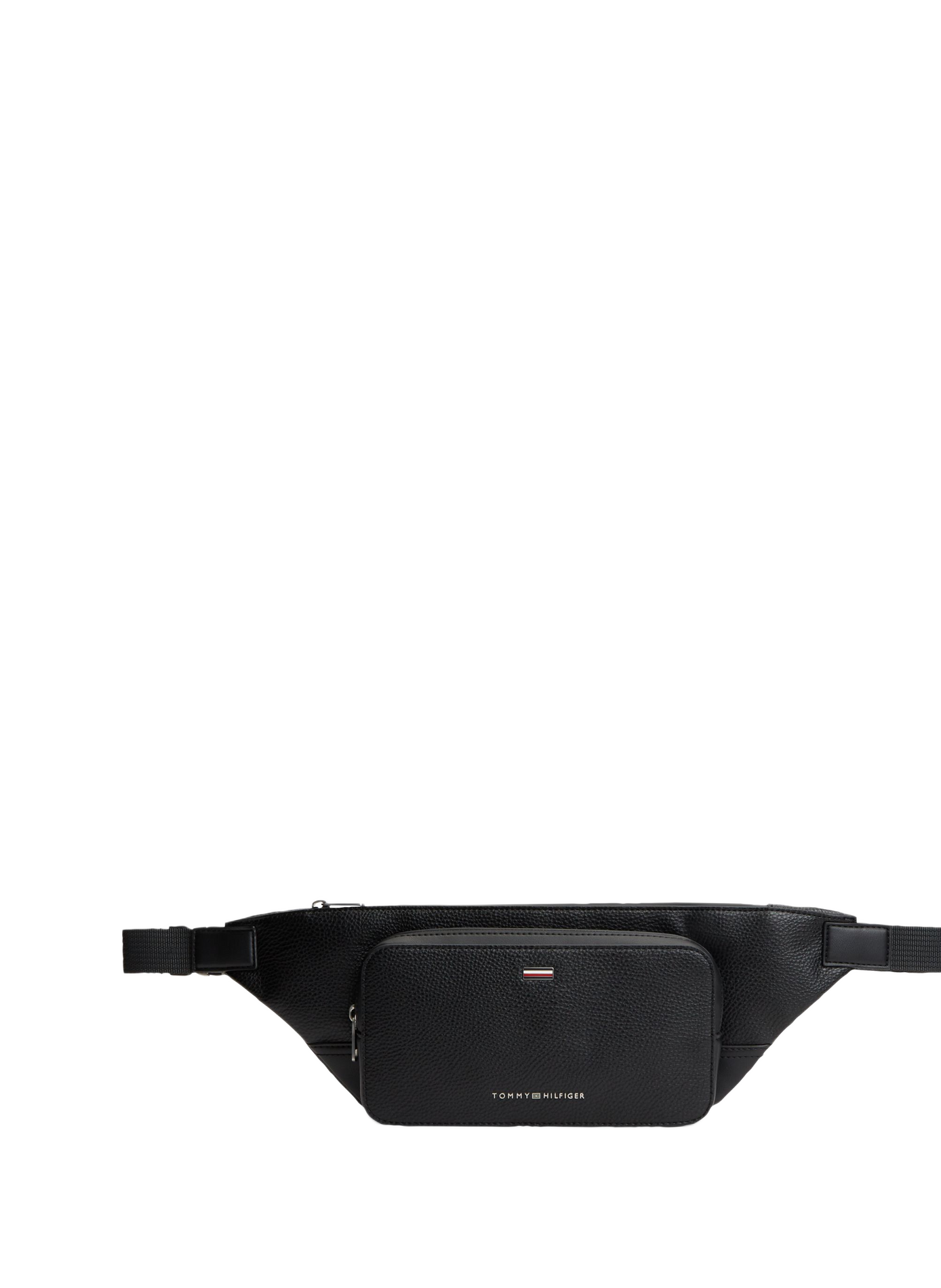 Textured bum bag with metallic logo TOMMY HILFIGER Black
