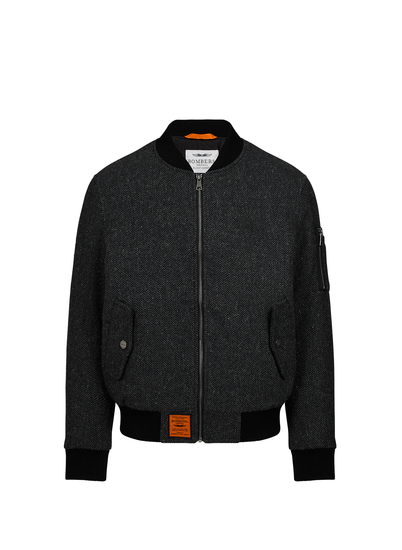 Oversize Wollmischblouson BOMBERS ORIGINAL Schwarz