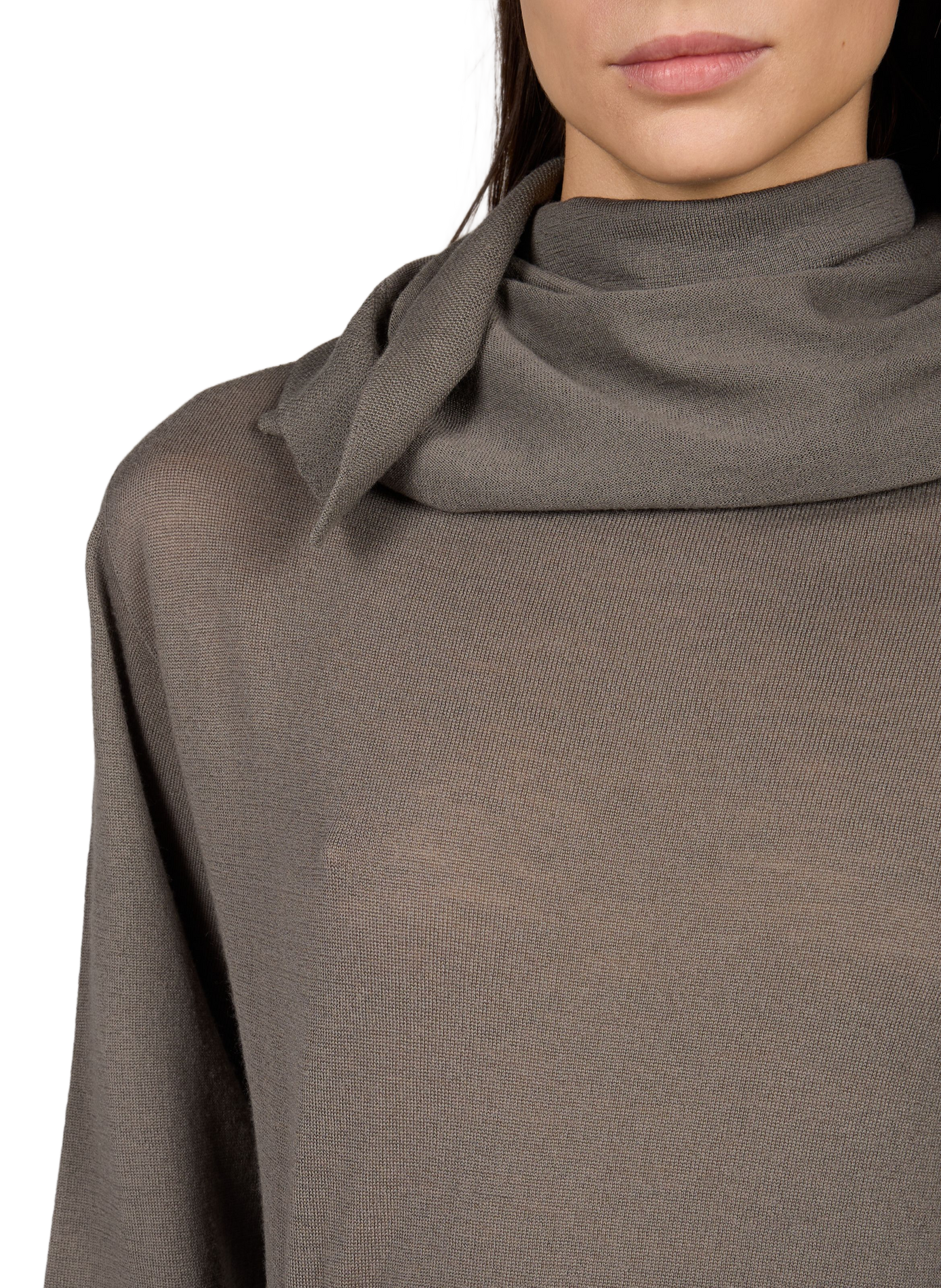 Straight wool sweater with a crew neck RICK OWENS Brown