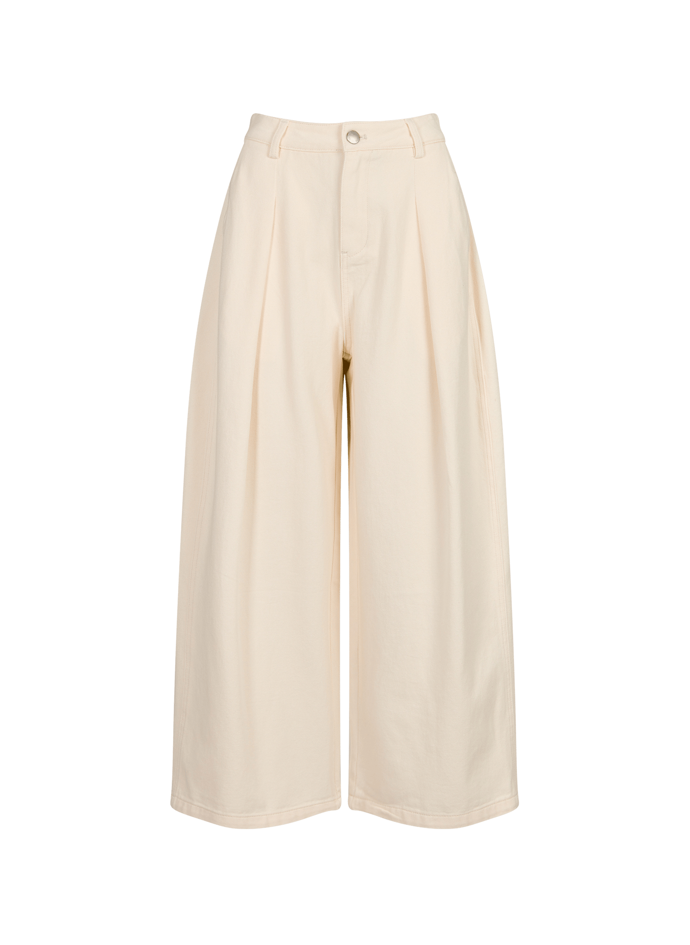 High-waisted large cotton jeans SUNCOO Beige