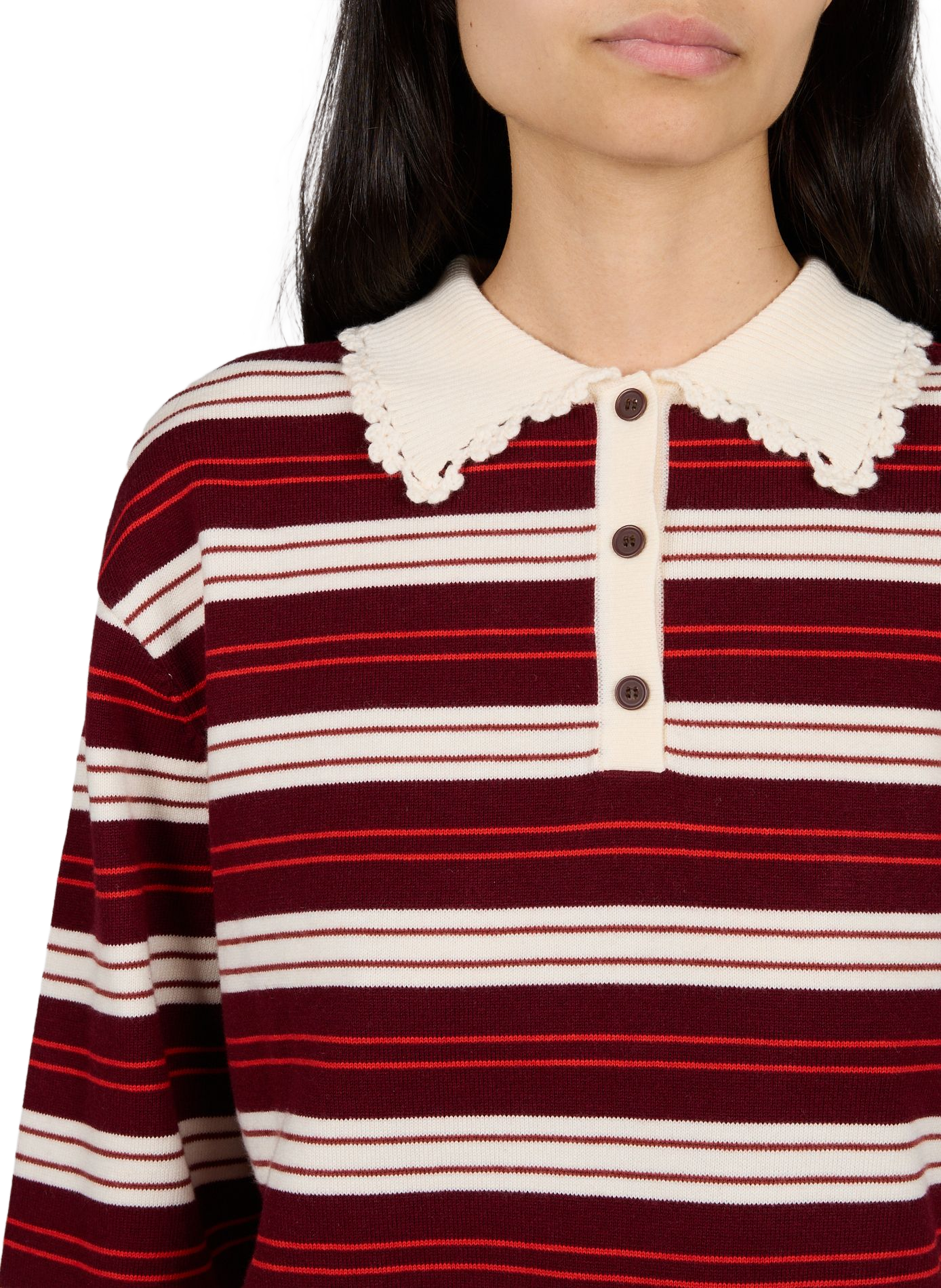 Gestreifter Pullover mit Polokragen SUNCOO Mehrfarbig