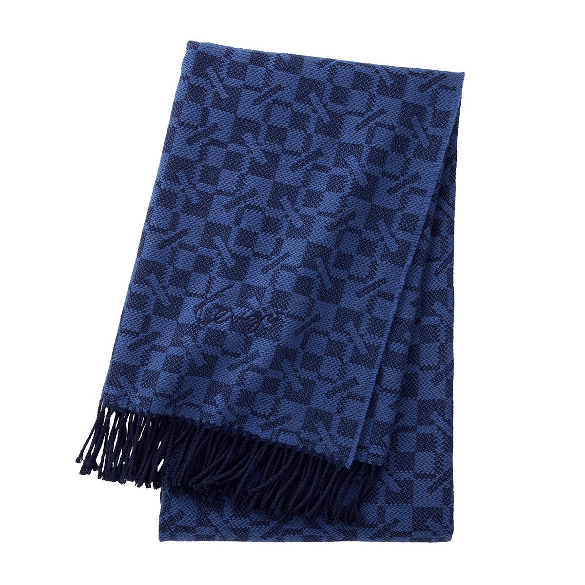 Plaid en laine, k monogram KENZO HOME Bleu