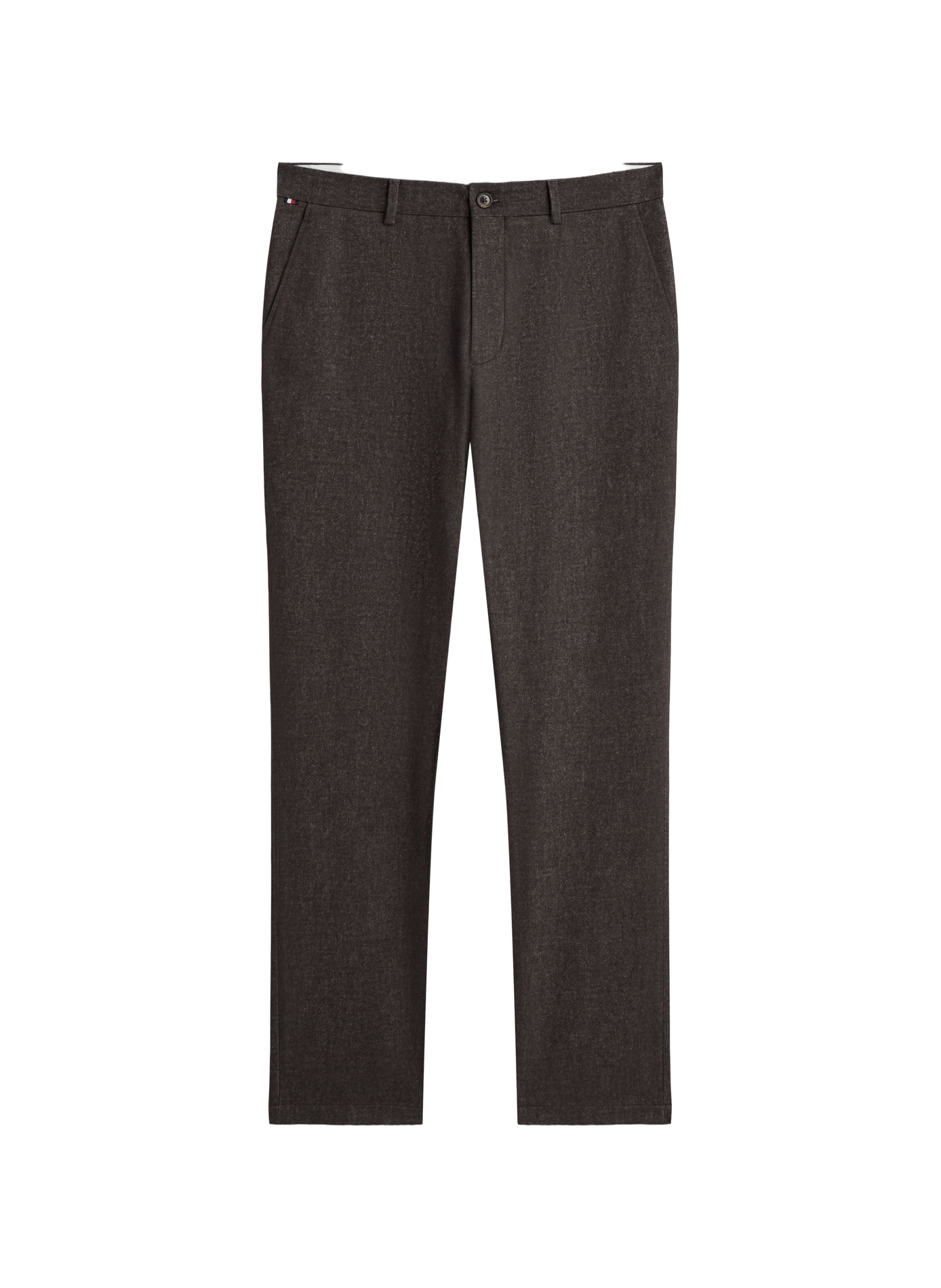 Pantalon droit en coton mélangé TOMMY HILFIGER Marron