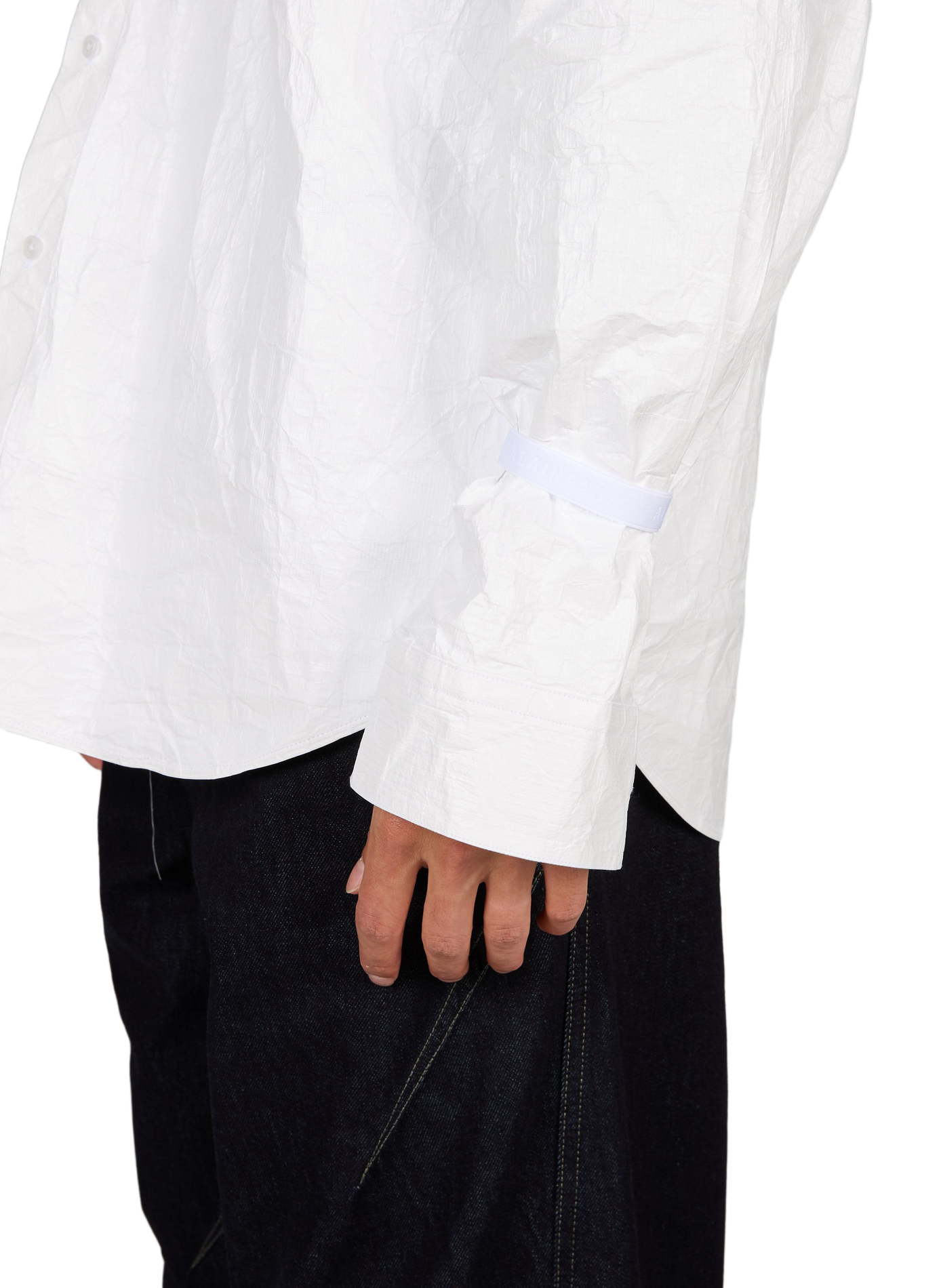 Straight shirt in textured technical fabric ALAINPAUL White