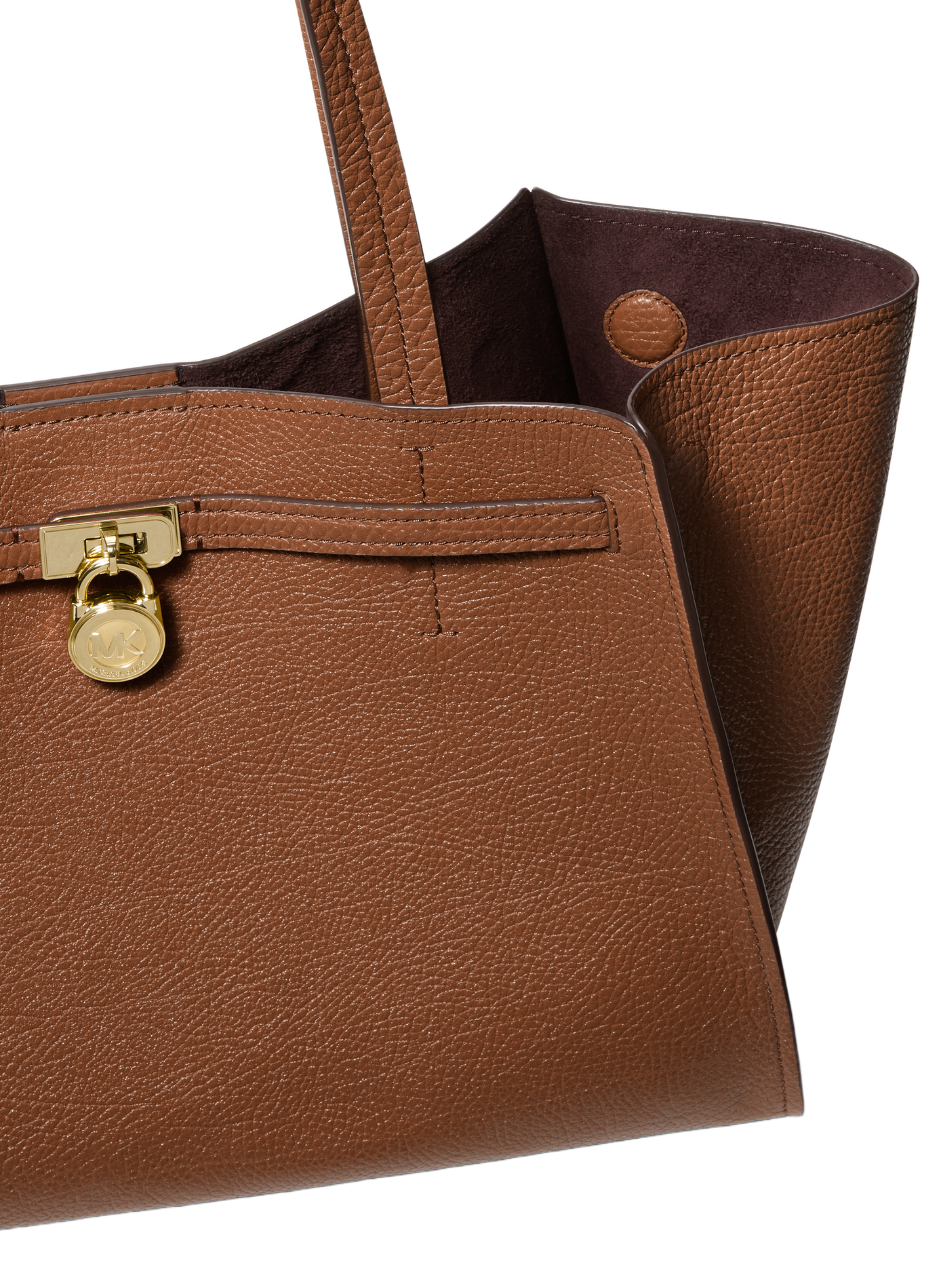 Hamilton Moderne tote bag in grained cowhide leather MICHAEL KORS Brown