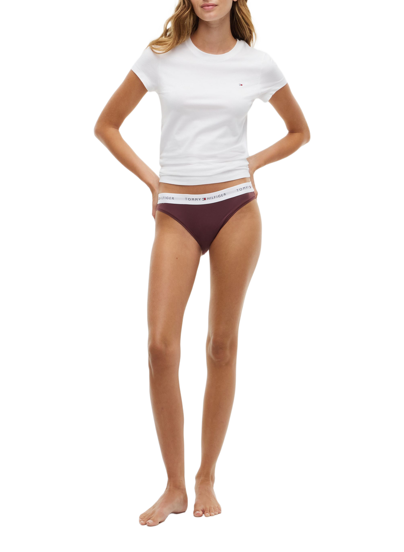 Plain culottes with logo waistband TOMMY HILFIGER Purple