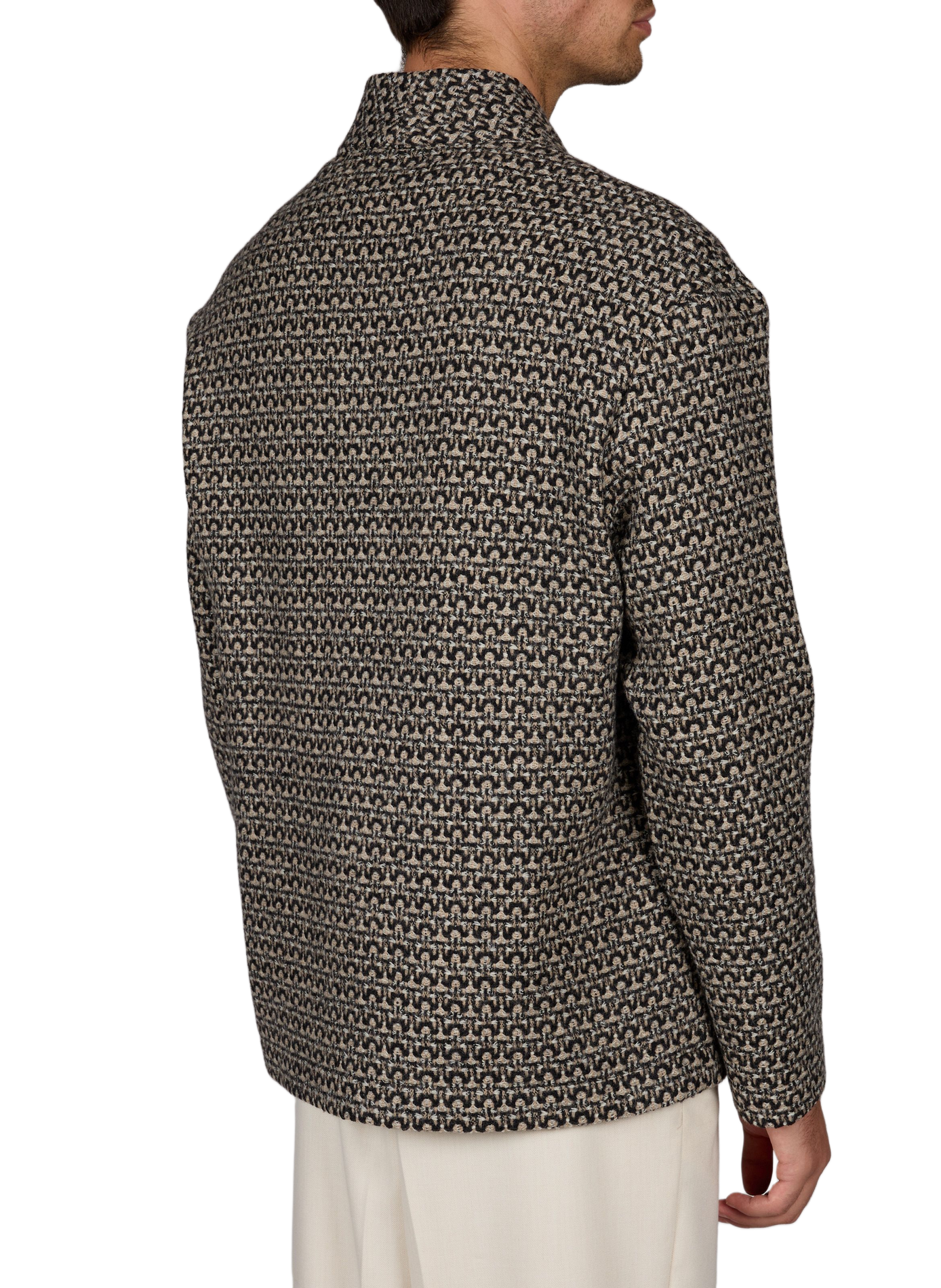 Rundhalsjacke aus Wolle EMPORIO ARMANI Mehrfarbig